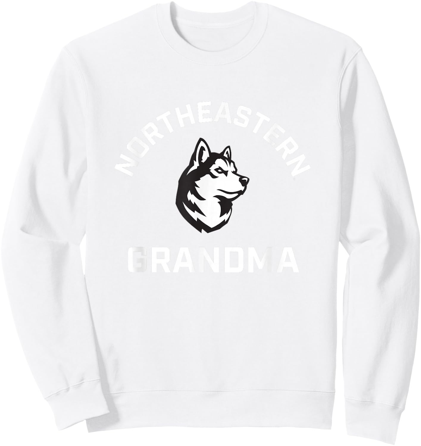 Campus Lab Northeastern University NEU Huskies Arched Grandma - Red, -Adult, Short Sleeve, X-Small Sweatshirt - Sweatshirt | White