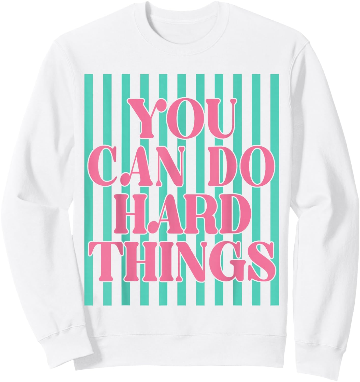 Retro Stripes You Can Do Hard Things Test Day Teachers Kids Sweatshirt - Sweatshirt | White