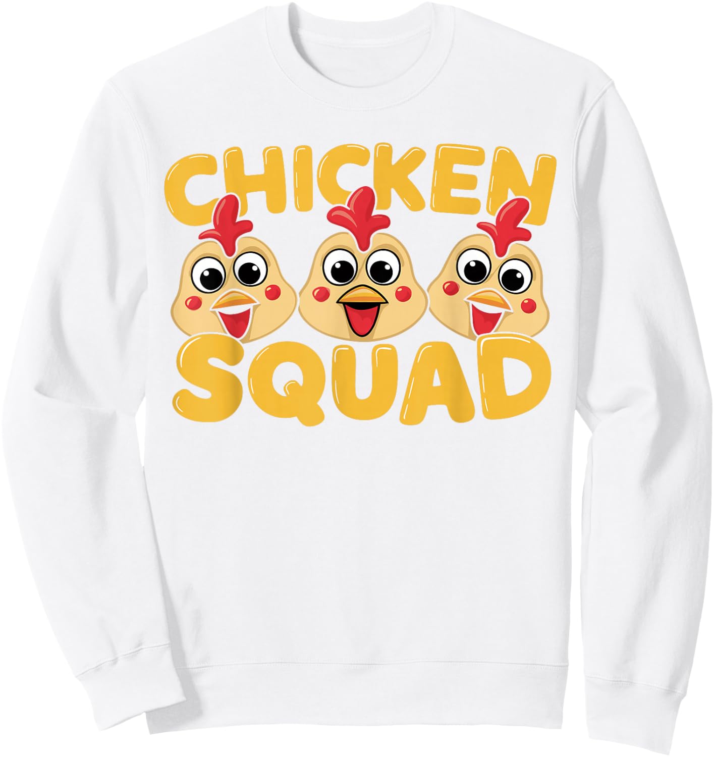 Kids Chicken Shirts for Chicken Lovers Chicken Squad | Kids Chicken Sweatshirt - Sweatshirt | White