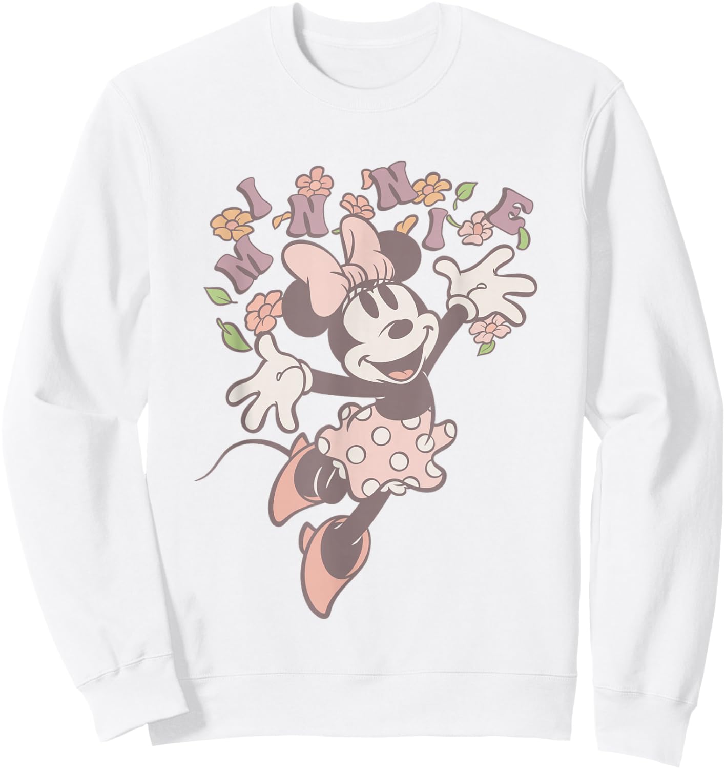 Disney Minnie Mouse Classic Minnie with Flowers Sweatshirt - Sweatshirt | White
