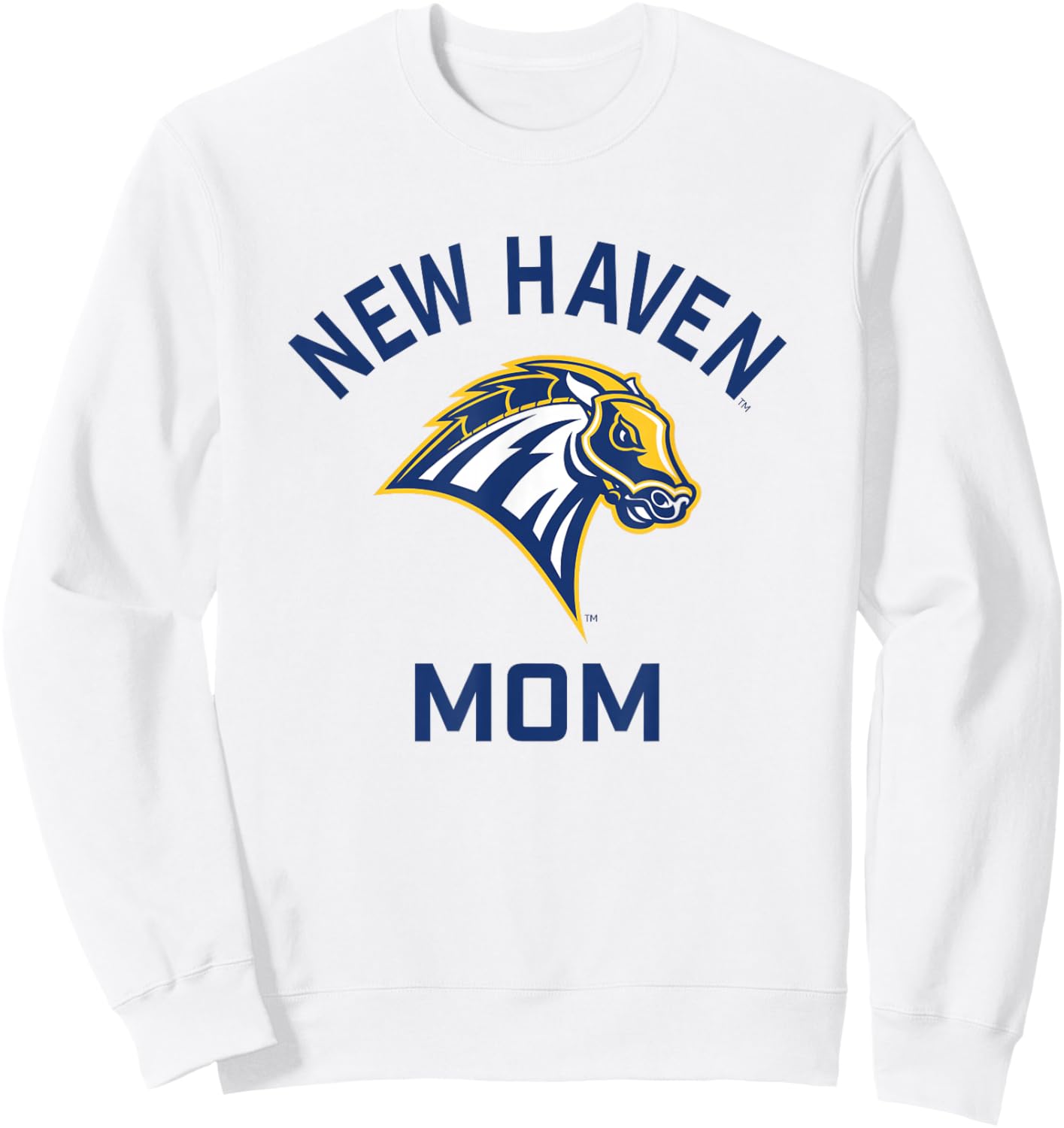University of New Haven UNH Chargers Arched Mom Sweatshirt - Sweatshirt | White