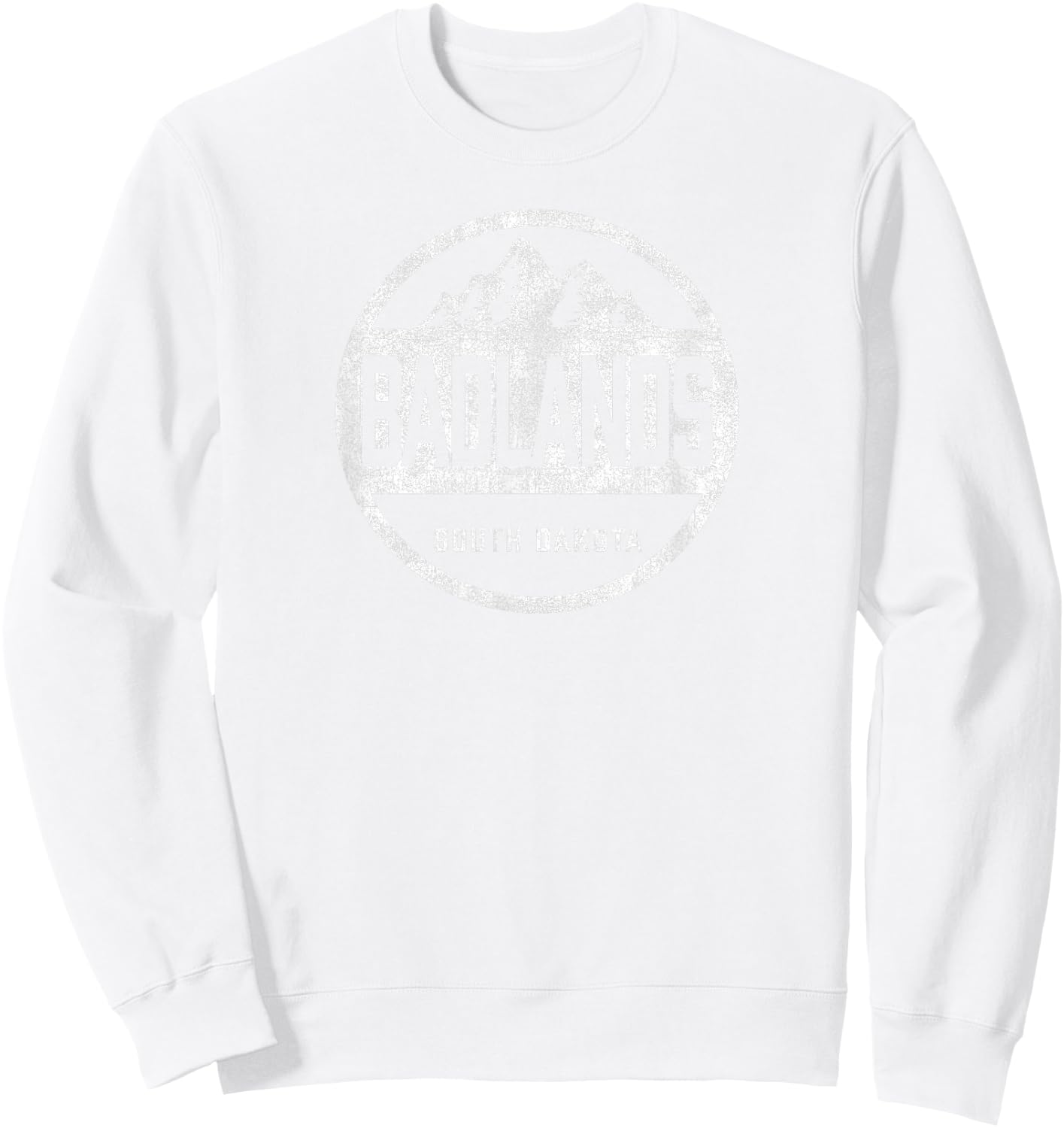 Retro Badlands South Dakota National Park Women Men Hiking Sweatshirt - Sweatshirt | White