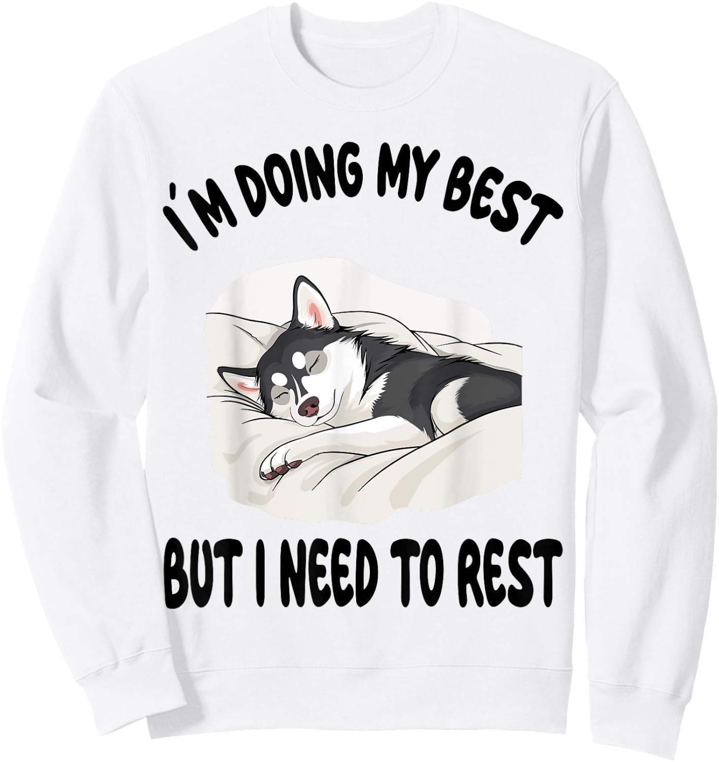 Husky Official Sleepshirt Pajamas Nightgown Sweatshirt - Sweatshirt | White