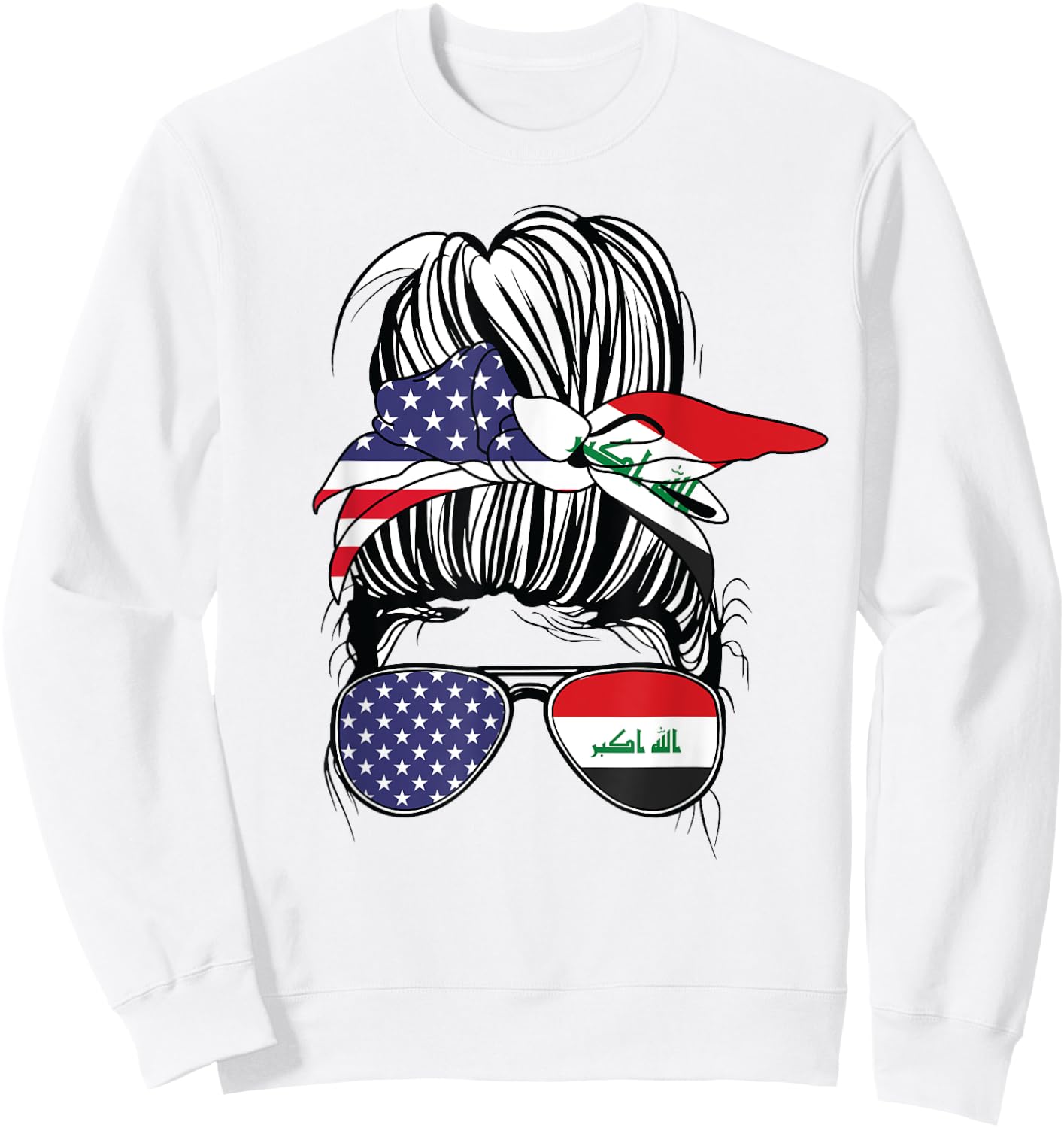 Iraqi American Heritage Iraqi Women USA Girl Iraq Sweatshirt - Sweatshirt | White