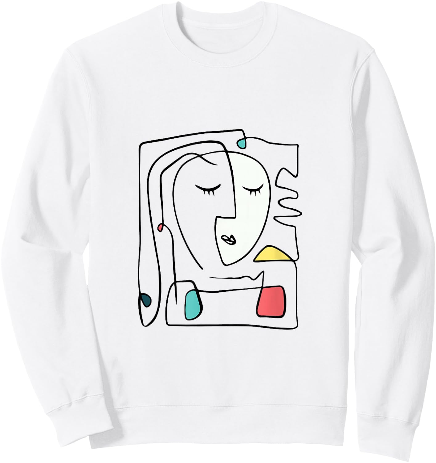 Artsy Minimalist Graphic Art Sweatshirt - Sweatshirt | White