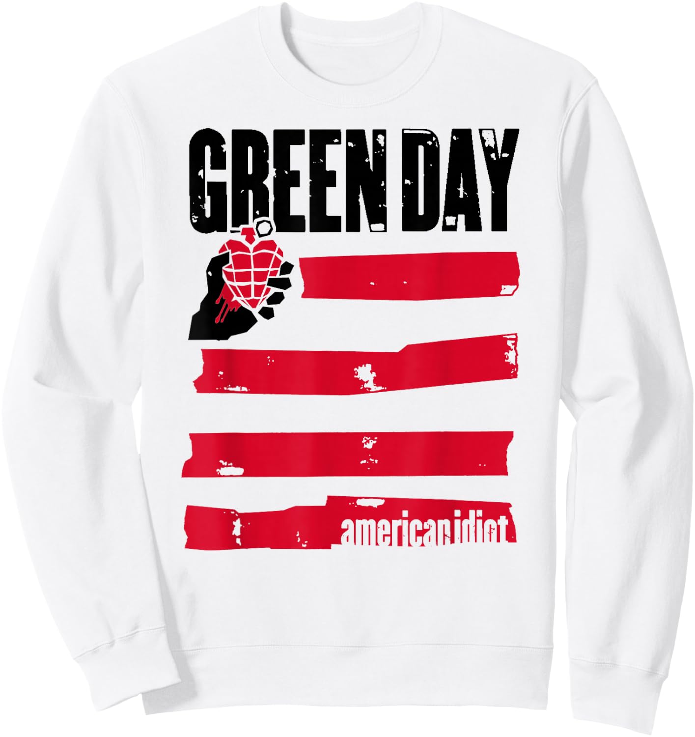 Green Day Idiot Flag Sweatshirt - Sweatshirt | White