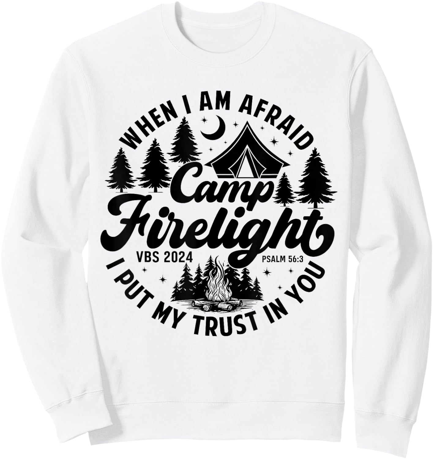 Camp Firelight Vacation Bible School VBS 2024 Christian Camp Sweatshirt - Sweatshirt | White