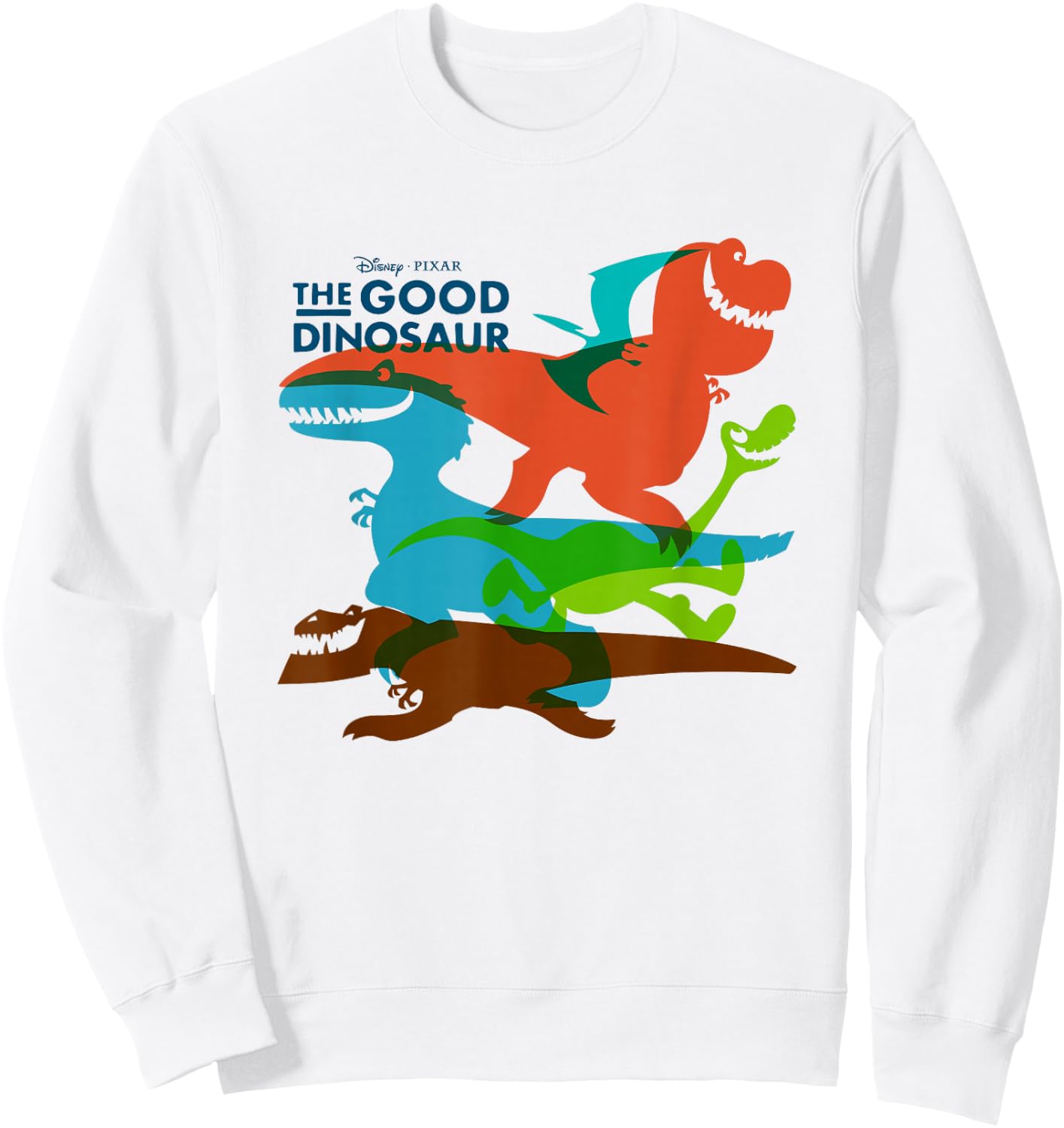 Disney Pixar The Good Dinosaur Group Shot Silhouettes Logo Sweatshirt - Sweatshirt | White