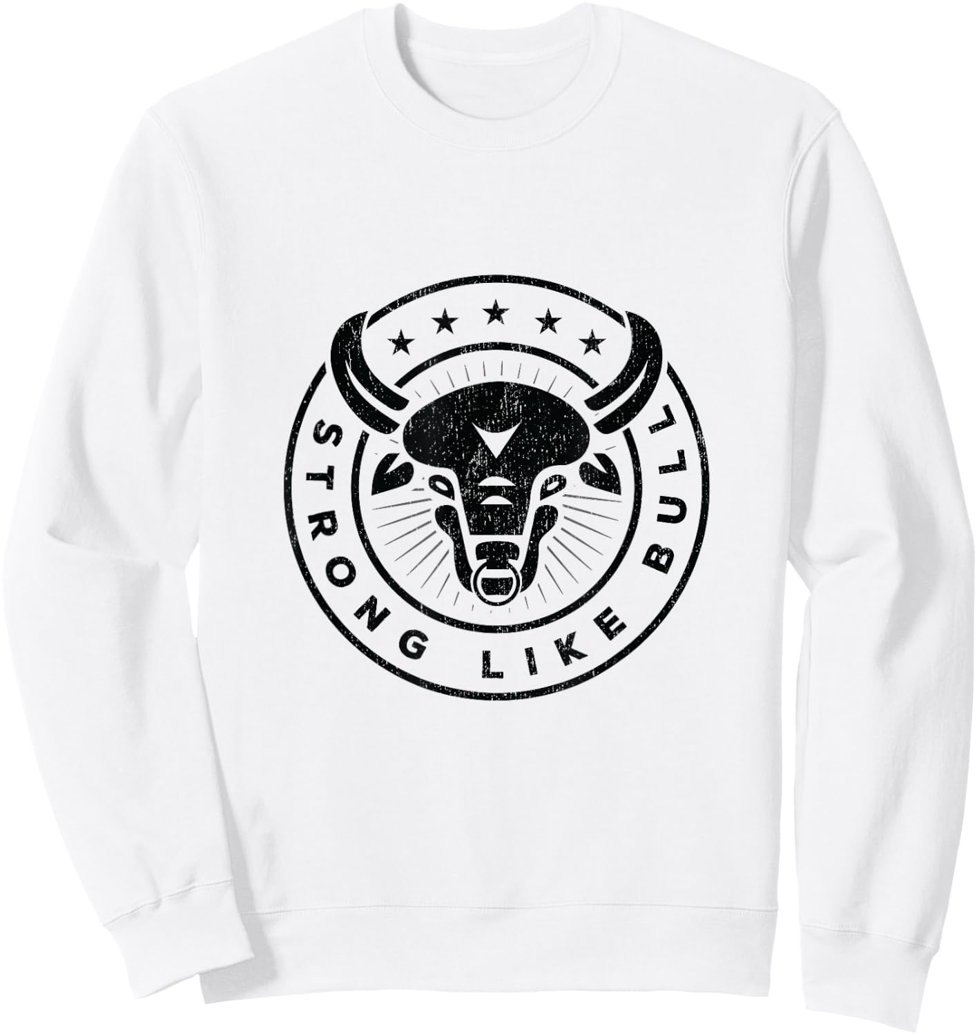 Strong Like A Bull Powerlifting Bodybuilding Sweatshirt - Sweatshirt | White