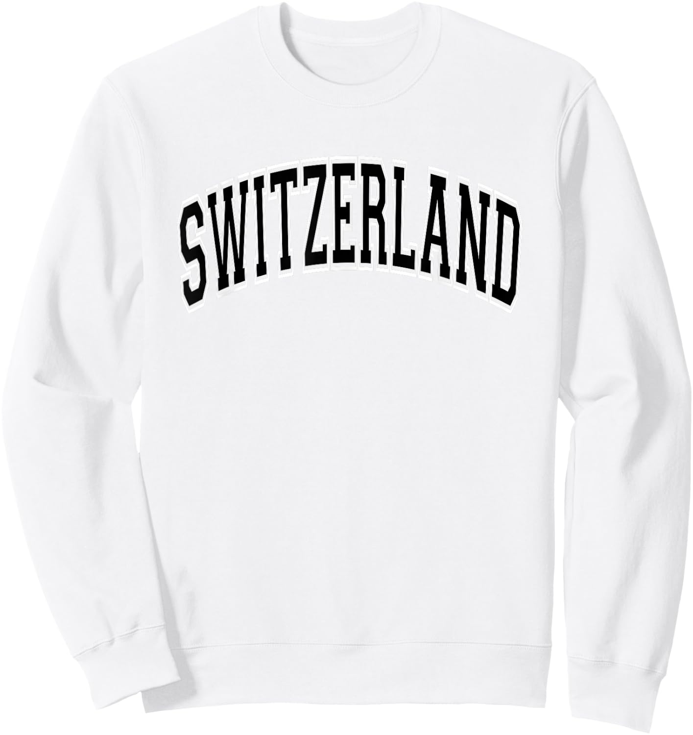 Switzerland Arched Style Pink with Black Text Sweatshirt - Sweatshirt | White