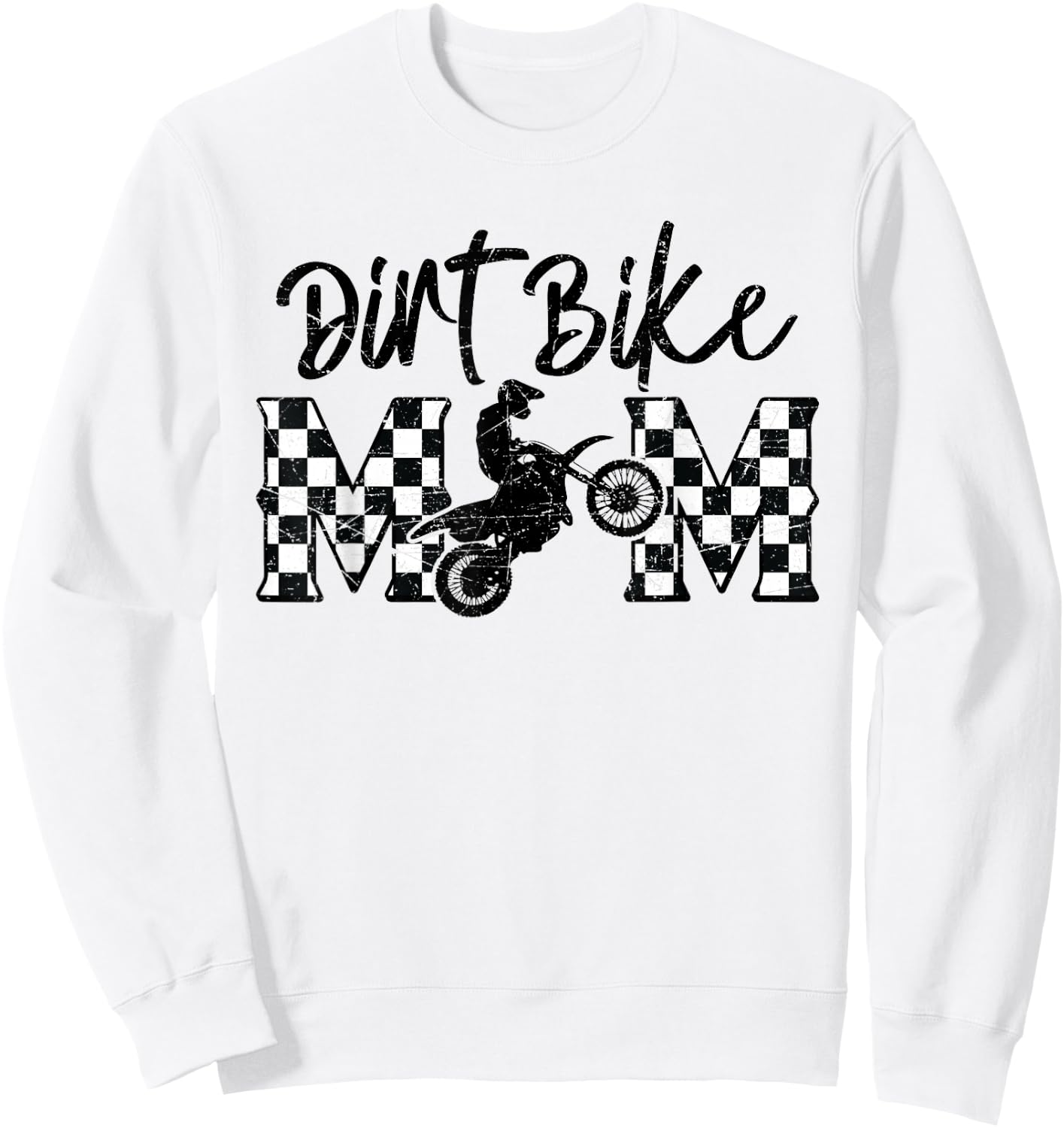 Dirt Bike Mom Motocross Proud Moto Dirt Bike Mama Rider Sweatshirt - Sweatshirt | White