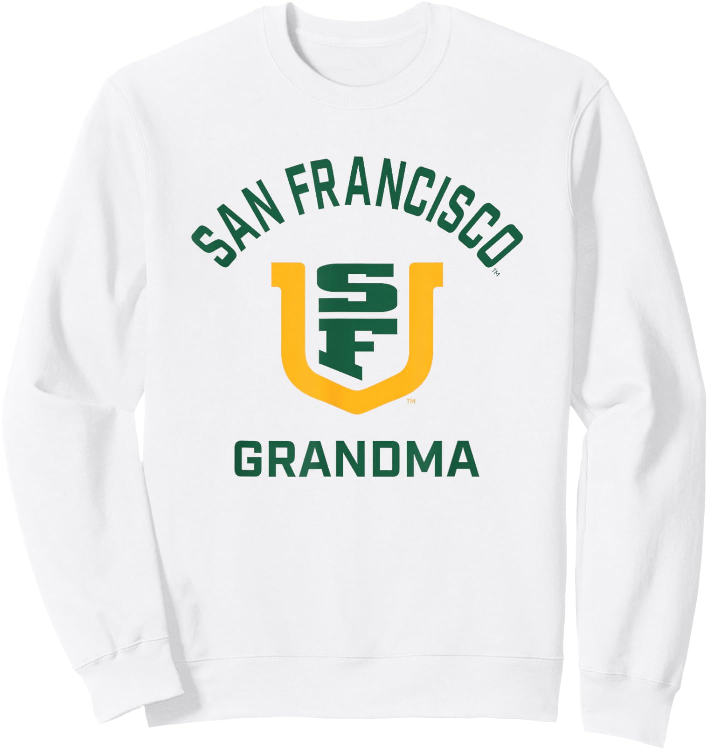 University of San Francisco USF Dons Arched Grandma Sweatshirt - Sweatshirt | White