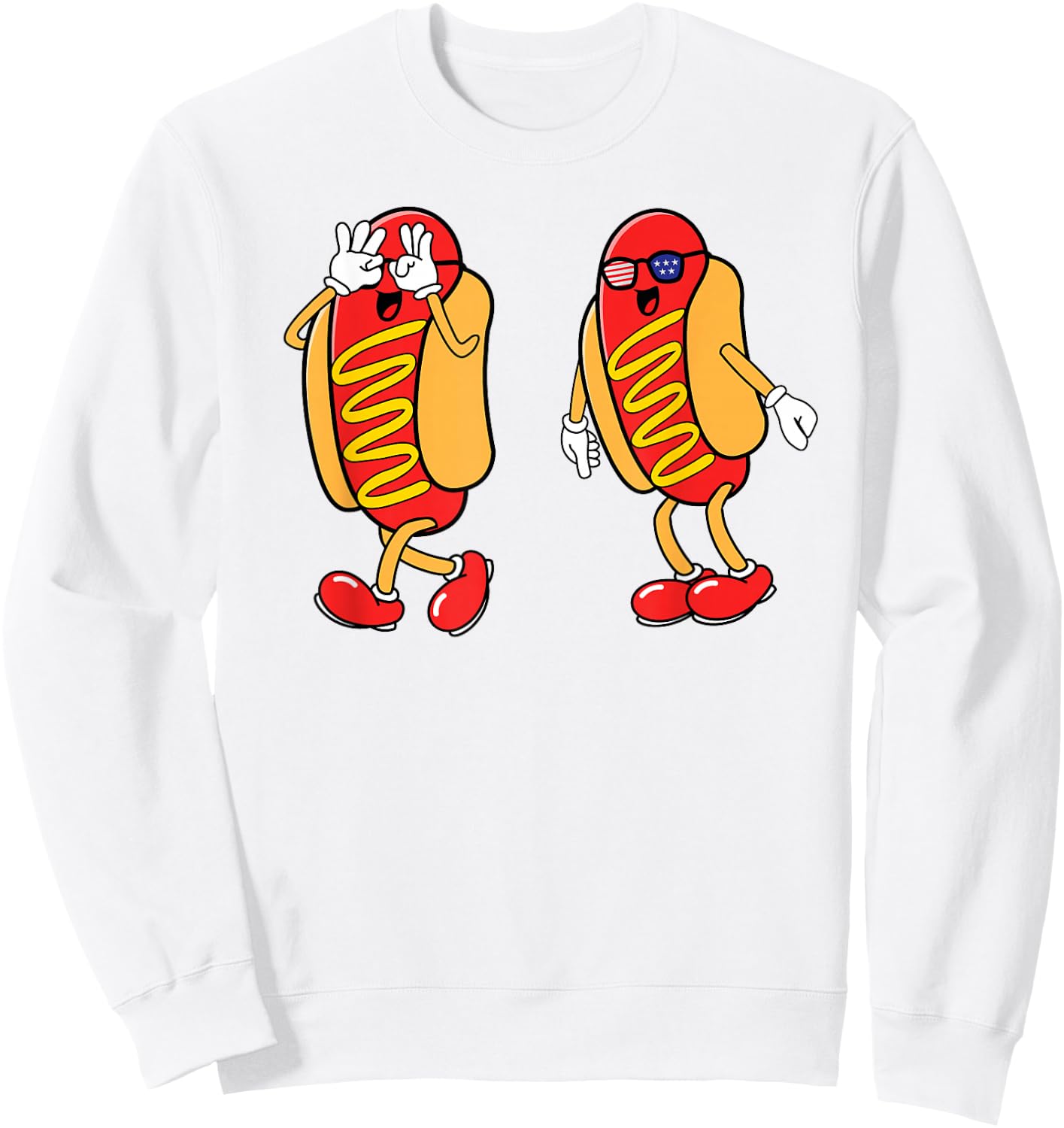 Hot Dog Griddy Dance Hotdog 4th of July Boys Kids Toddler Sweatshirt - Sweatshirt | White