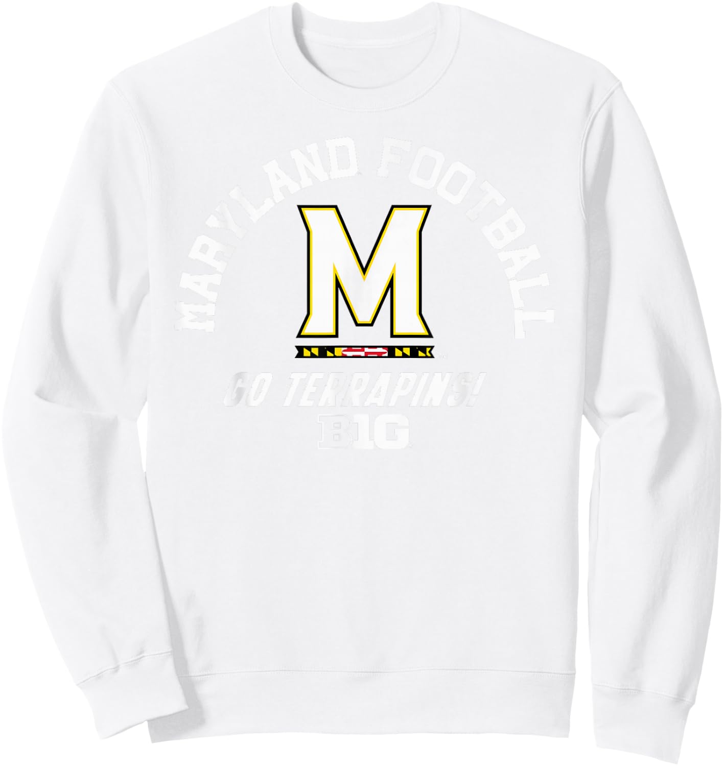 Maryland Terrapins Big 10 Football Red Officially Licensed Sweatshirt - Sweatshirt | White