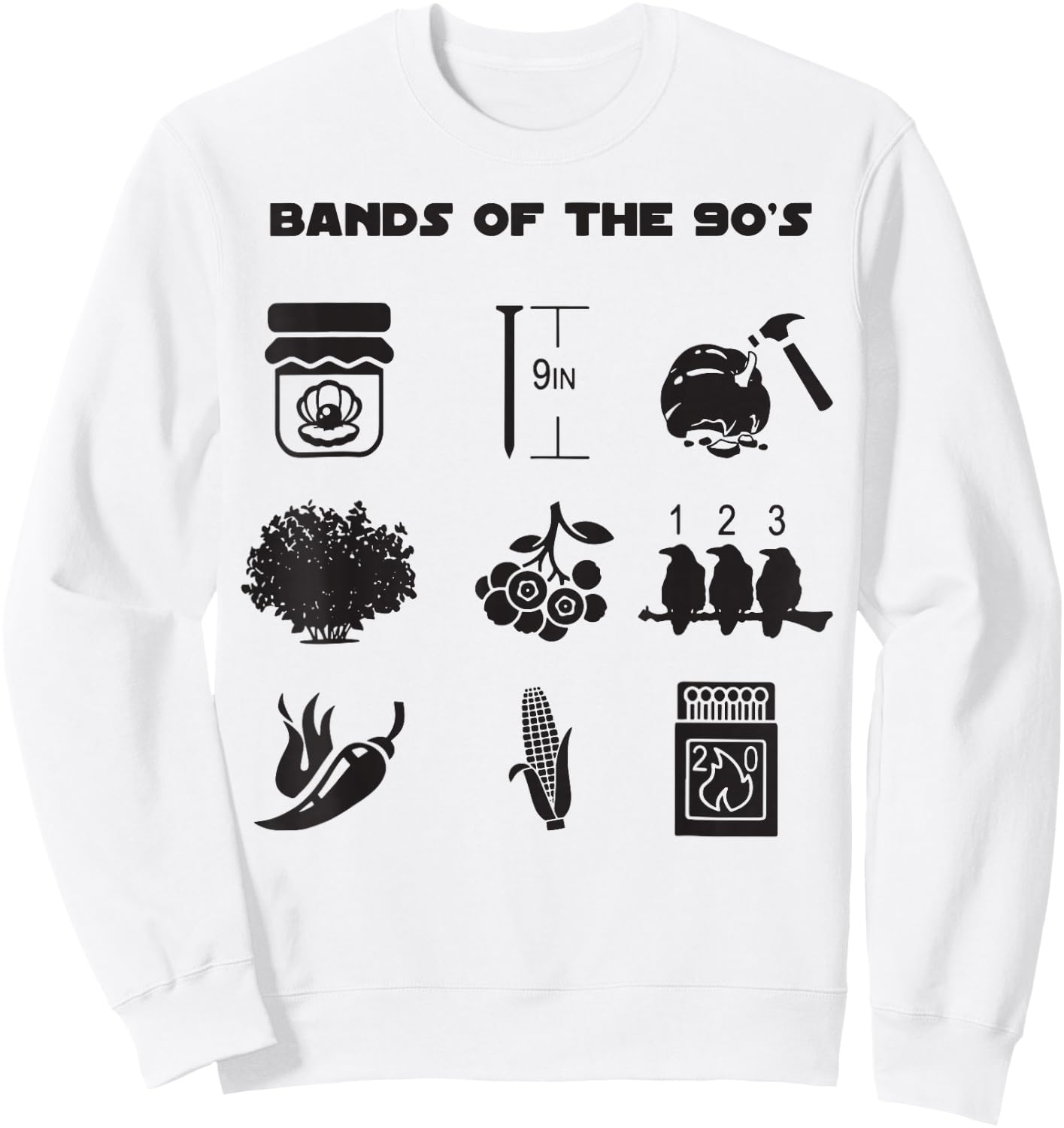 Bands Of The 90's Sweatshirt - Sweatshirt | White