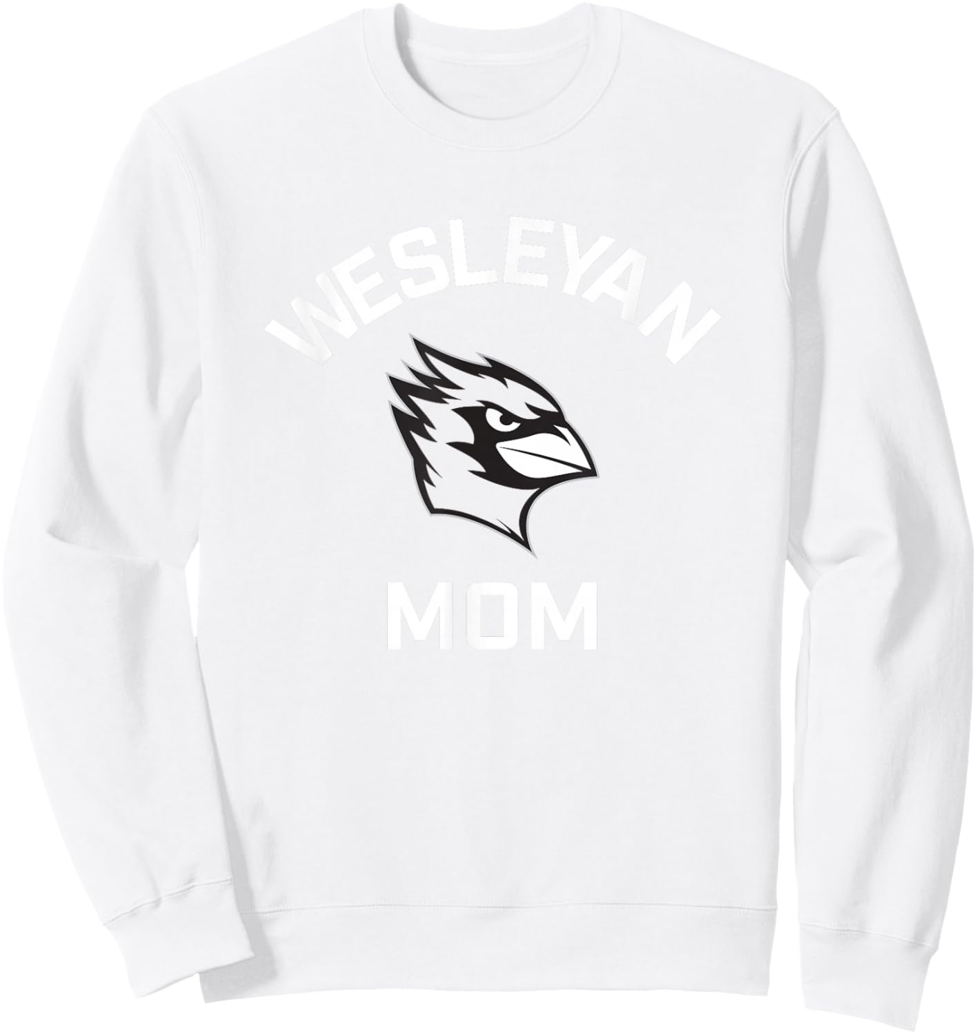 Wesleyan University Cardinals Arched Mom Sweatshirt - Sweatshirt | White