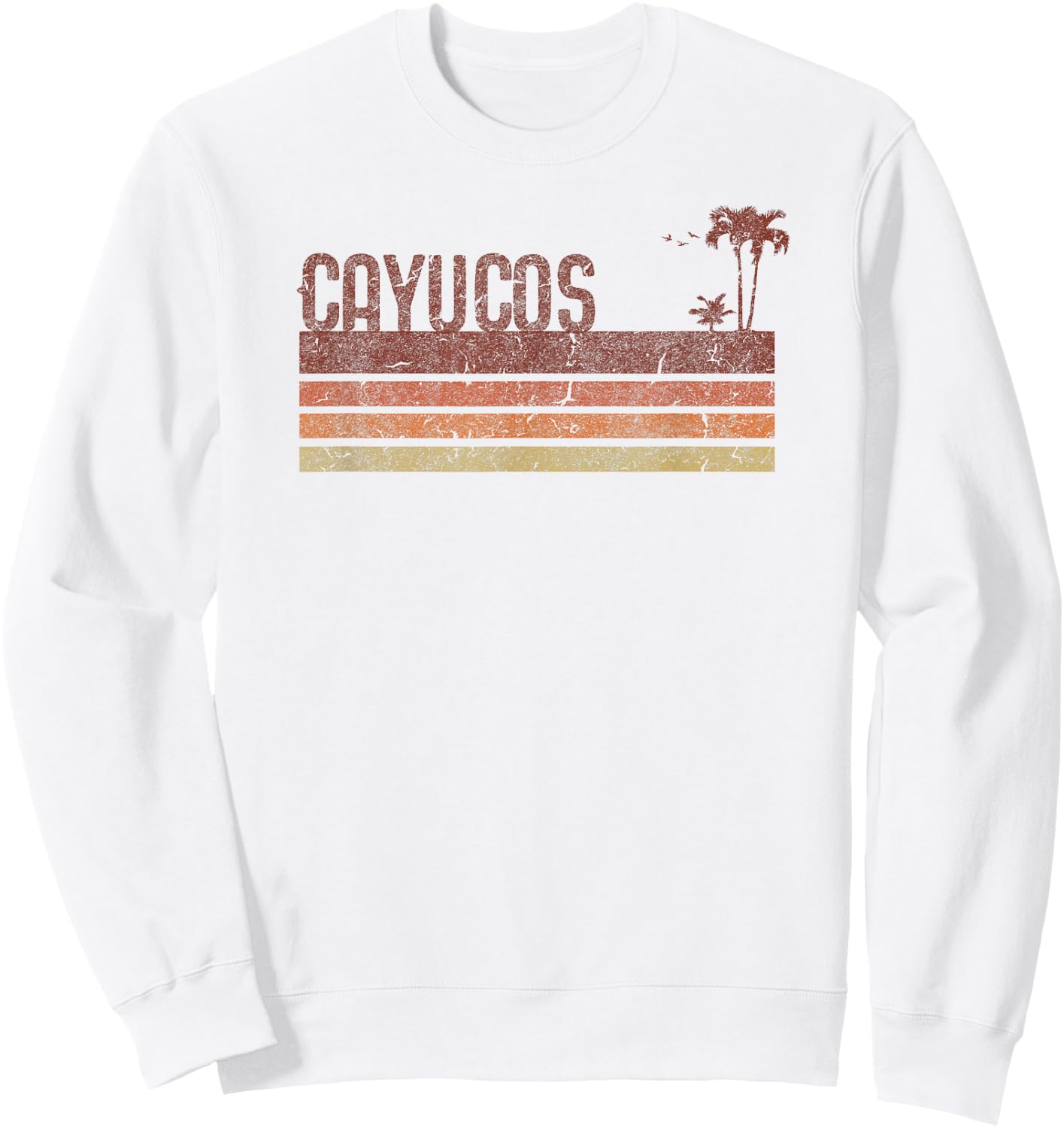 Cayucos California Vintage 70s 80s Vacation Sweatshirt - Sweatshirt | White