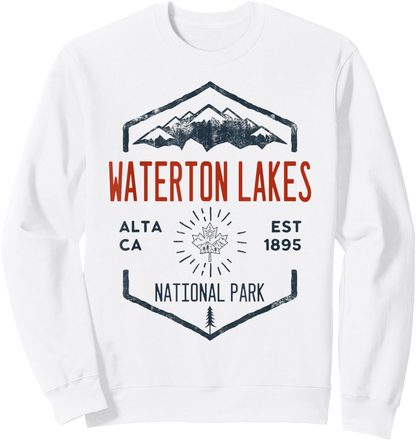 Waterton Lakes National Park Canada Vintage Sweatshirt - Sweatshirt | White