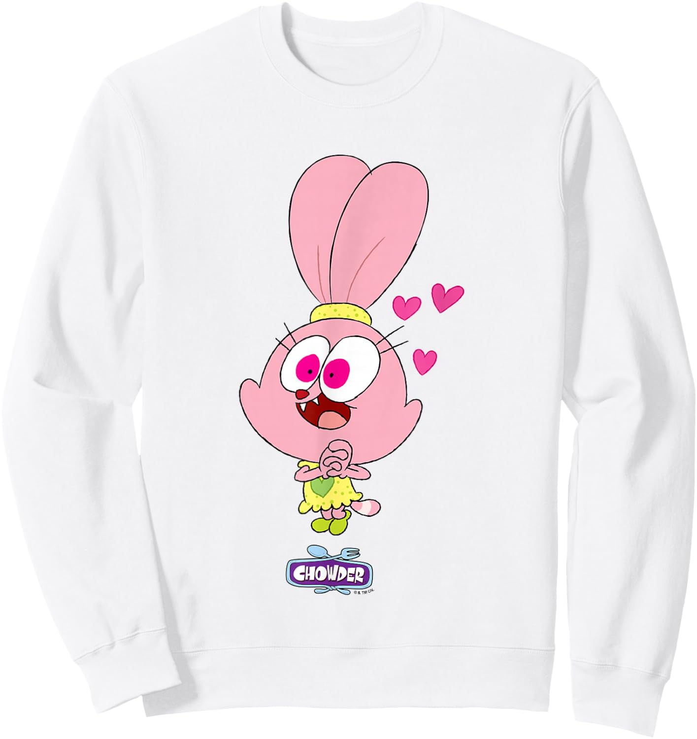 Chowder Valentine's Day Panini Watching Chowder Run Away Sweatshirt - Sweatshirt | White
