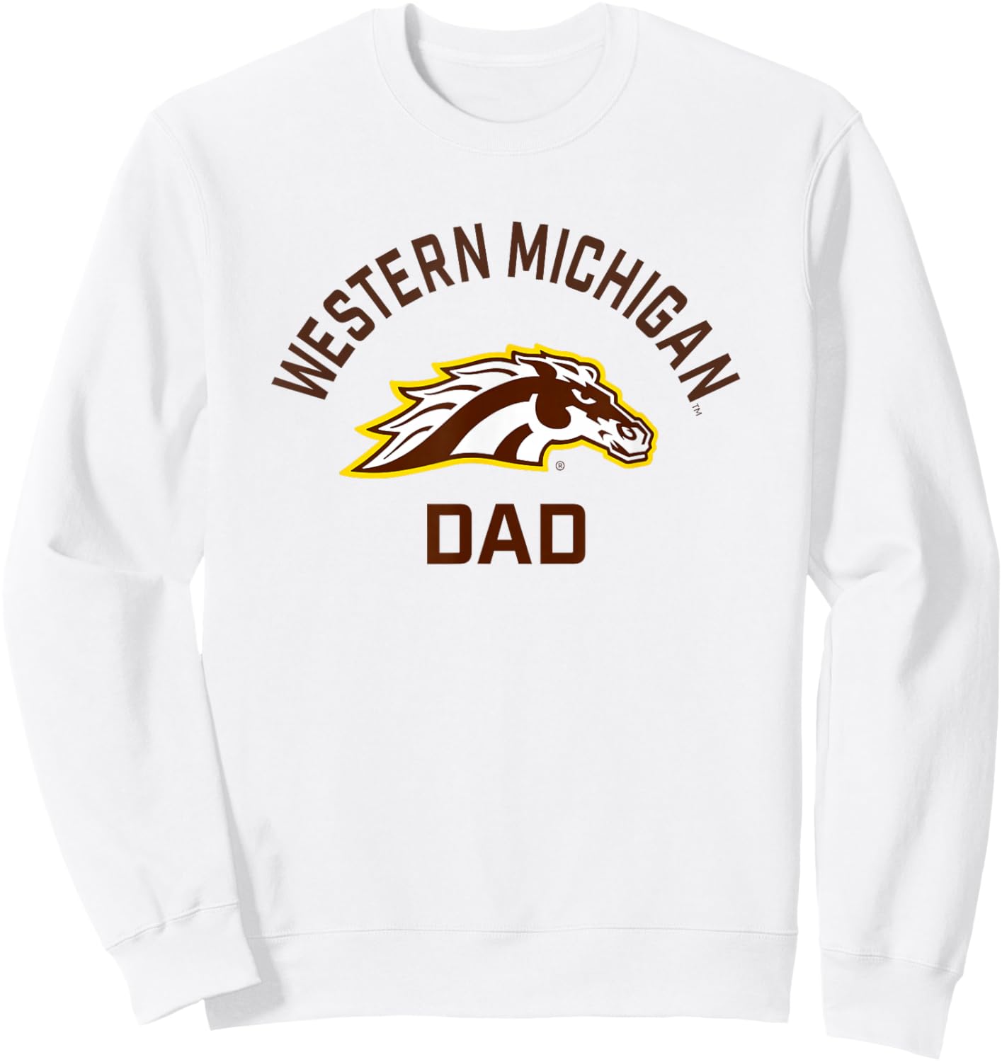 Western Michigan University Broncos Arched Dad Sweatshirt - Sweatshirt | White