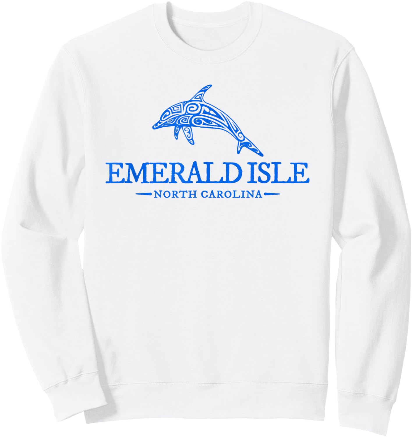 Emerald Isle North Carolina Dolphin Women Beach Sweatshirt - Sweatshirt | White
