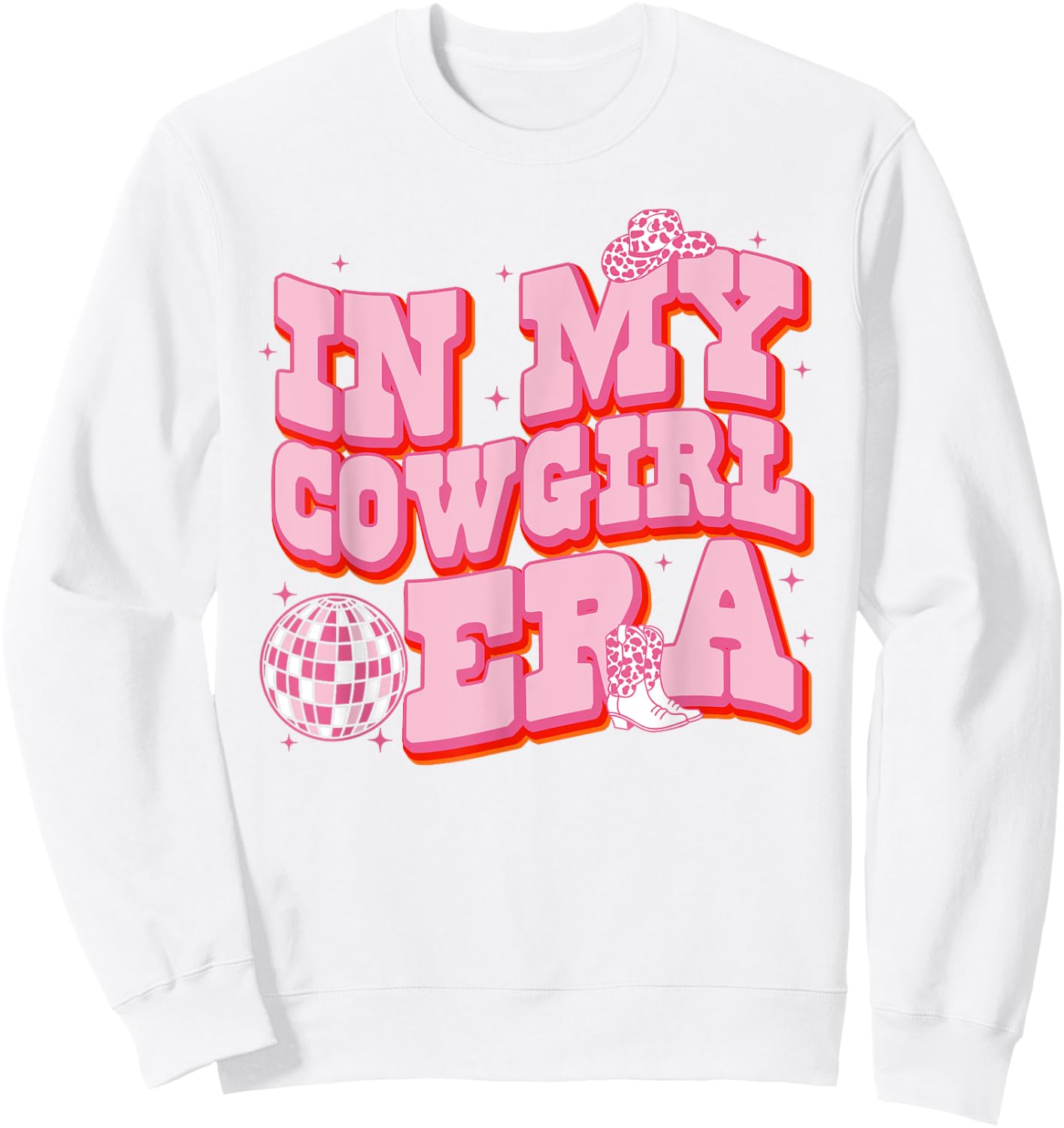 Groovy In My Cowgirl Era Cute Western Rodeo Cowgirls Sweatshirt - Sweatshirt | White