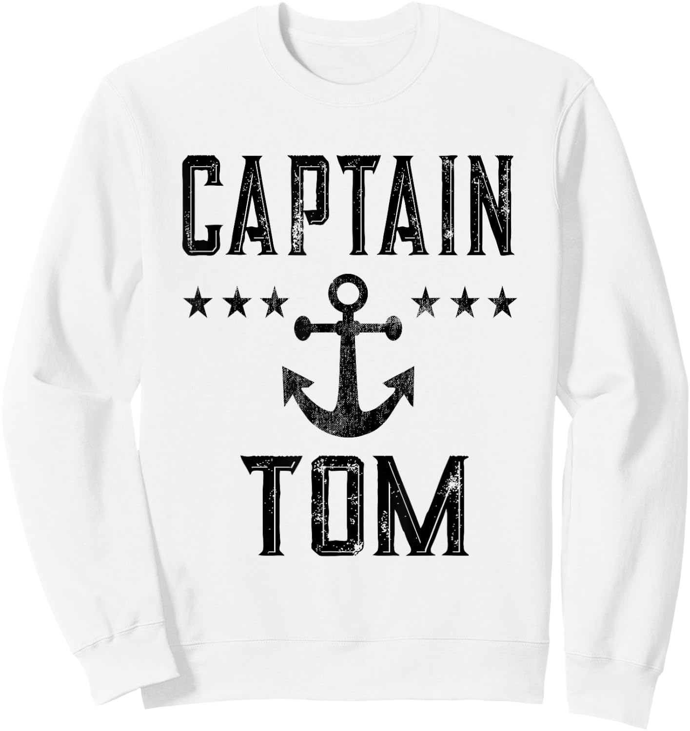 Captain Tom - Personalized Nautical Boating Boat Owner Art Sweatshirt - Sweatshirt | White