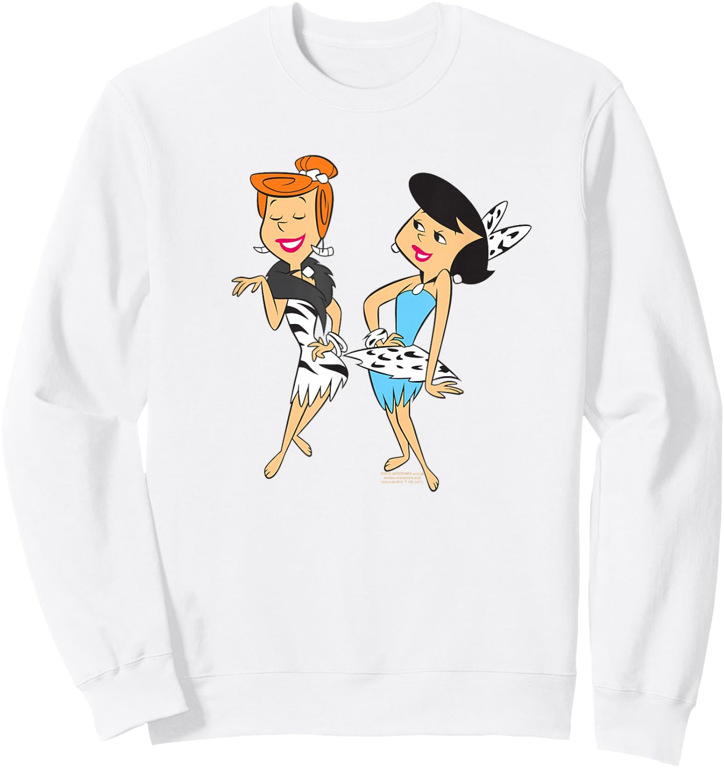 The Flintstones Wilma and Betty Stoneage Fashion Sweatshirt - Sweatshirt | White