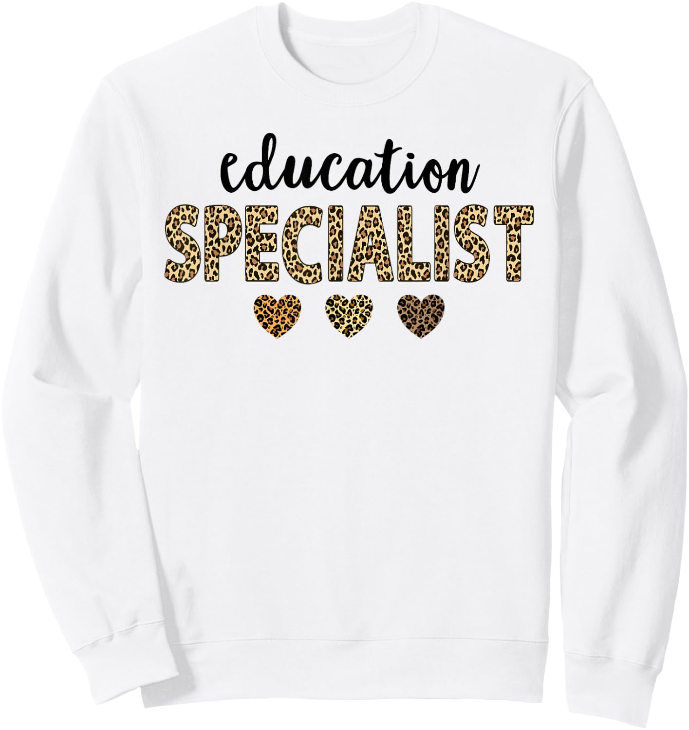 education Specialist Squad Funny Specialist Leopard Sweatshirt - Sweatshirt | White