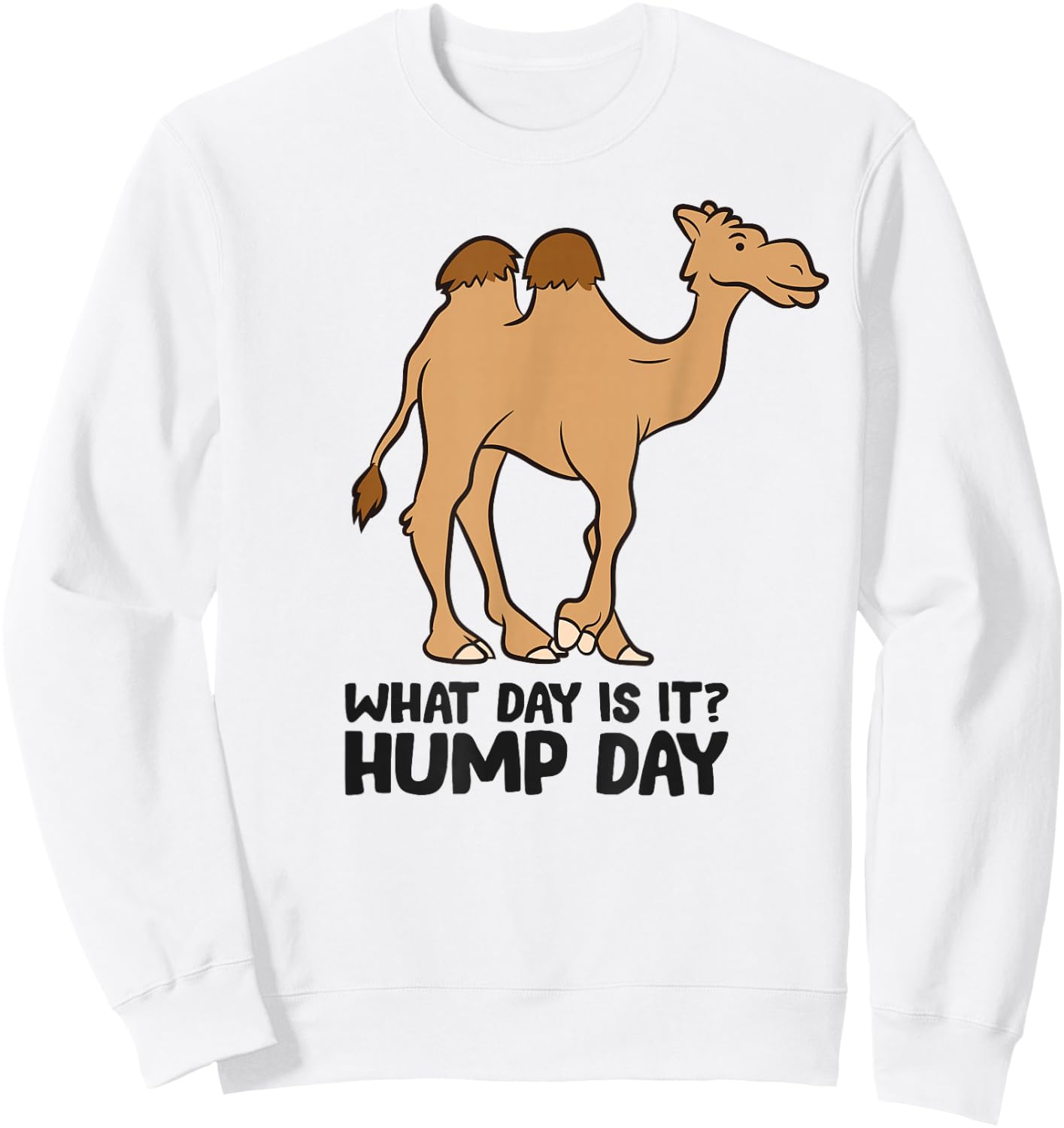 Funny Camel What Day Is It? Hump Day Funny Camels Sweatshirt - Sweatshirt | White