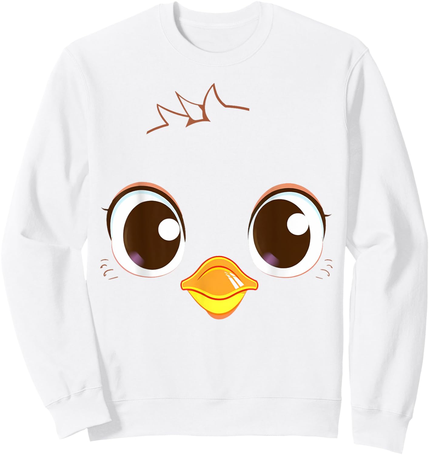 Cute Chick Face Yellow Chicken Costume Sweatshirt - Sweatshirt | White