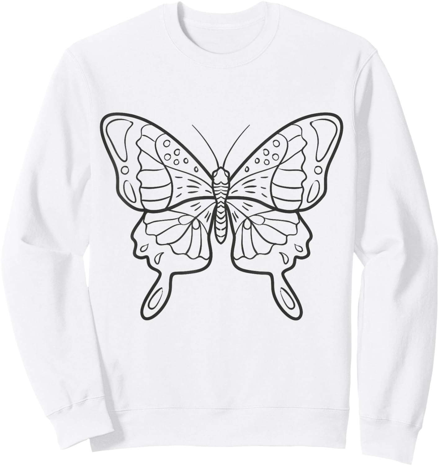Butterfly Coloring Craft Art DIY Painting Color Paint Sweatshirt - Sweatshirt | White