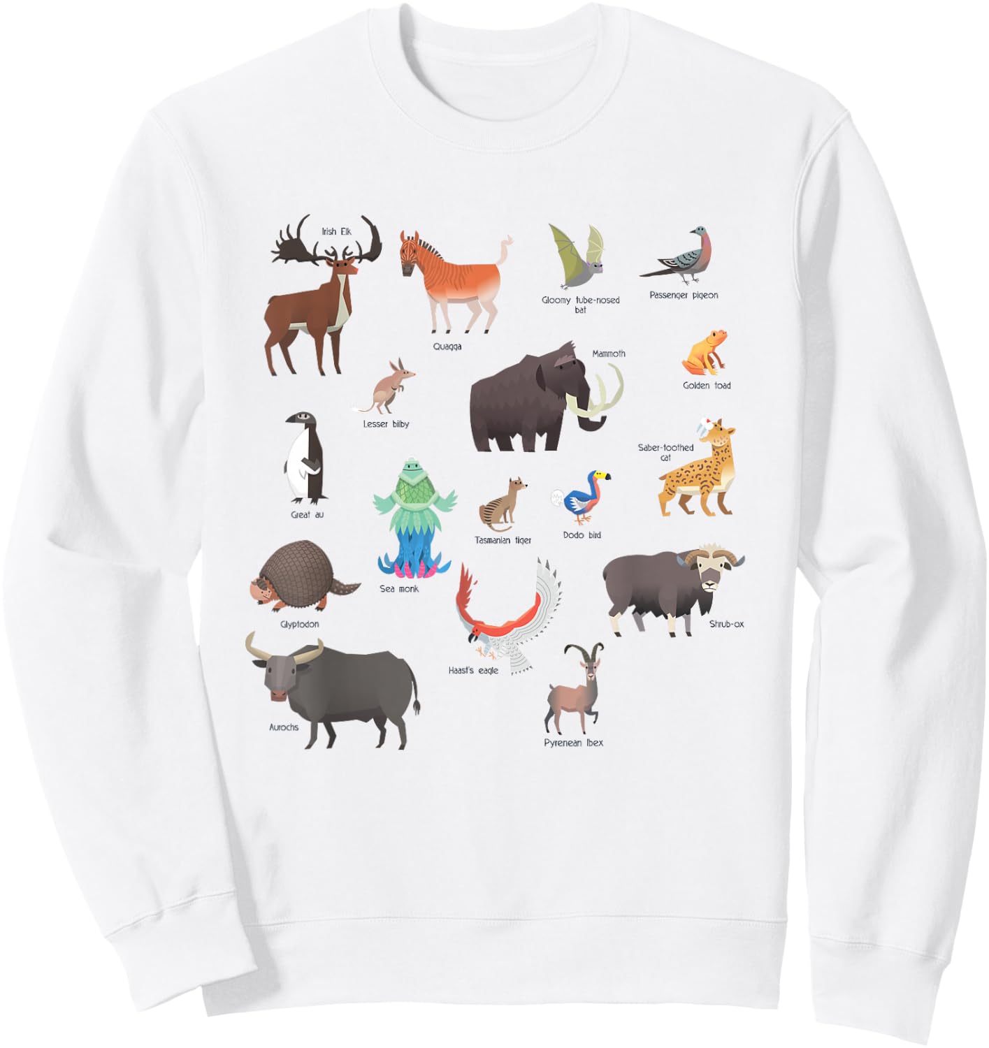 Extinct Animals Chart Design Dodo Learning Gift Kids Sweatshirt - Sweatshirt | White