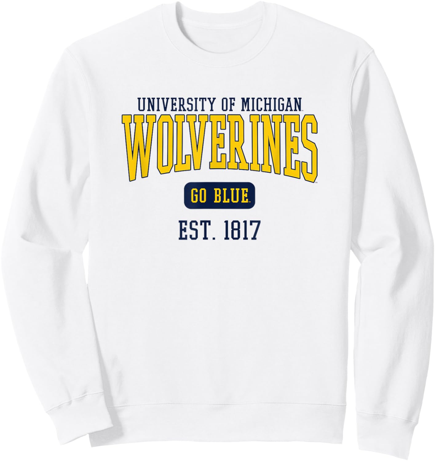 University of Michigan Wolverines U of M Est. Date Sweatshirt - Sweatshirt | White