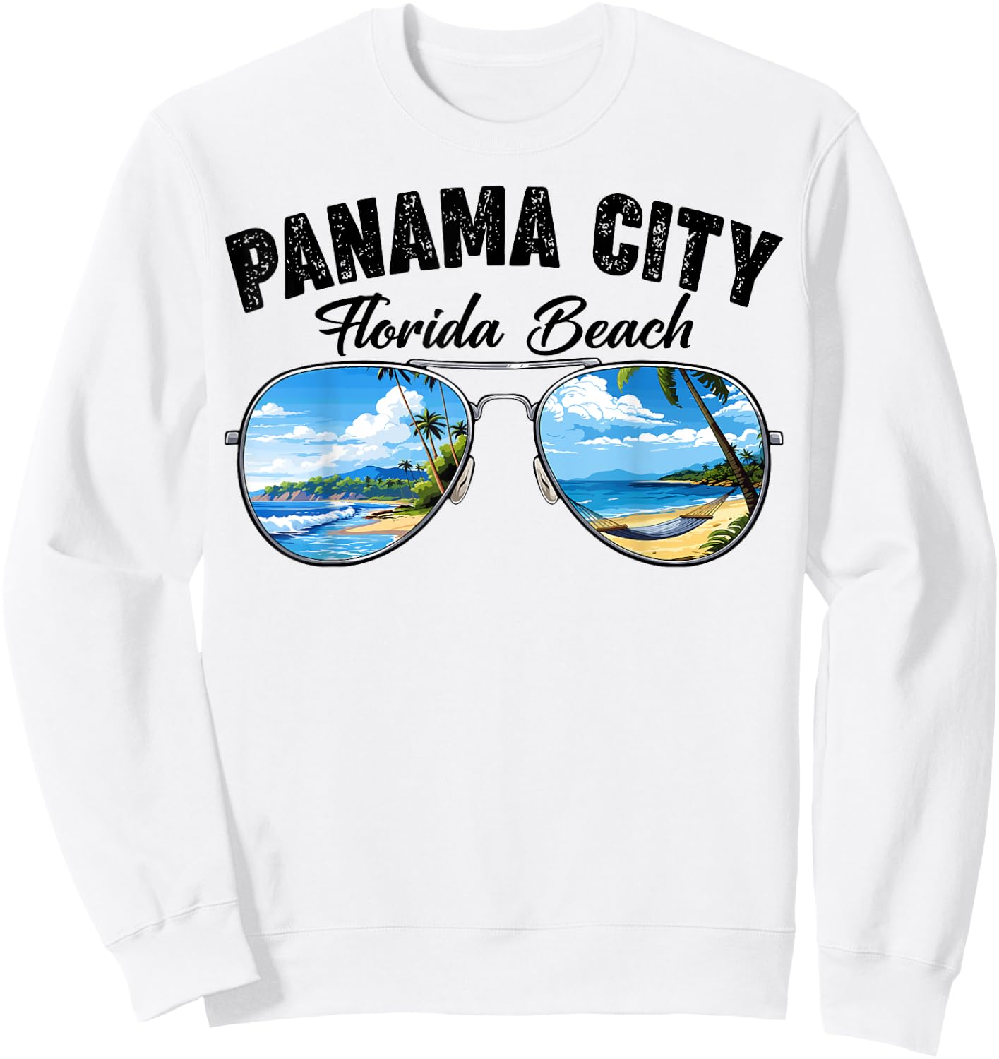 Retro Panama City Florida Beach Vibes Summer Break Vacation Men Women Kids Sweatshirt - Sweatshirt | White