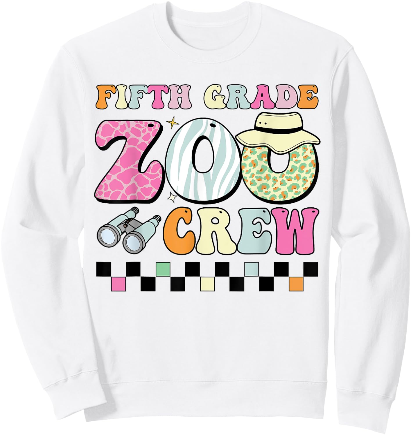 Field Zoo Trip Shirt For Teacher, Fifth Grade Crew Women Kids Sweatshirt - Sweatshirt | White