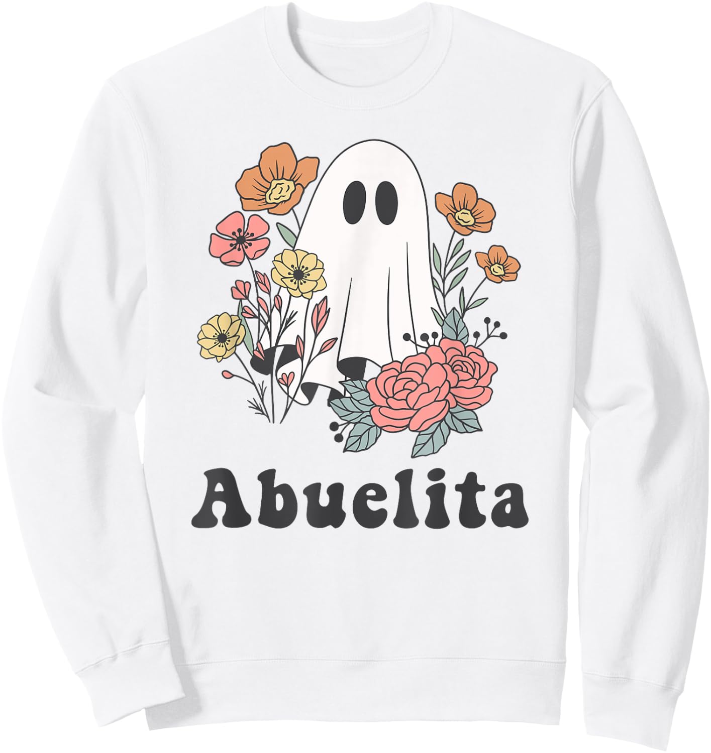Abuelita Abuela Halloween Cute Ghost Autumn Fall Spooky Sweatshirt - Sweatshirt | White