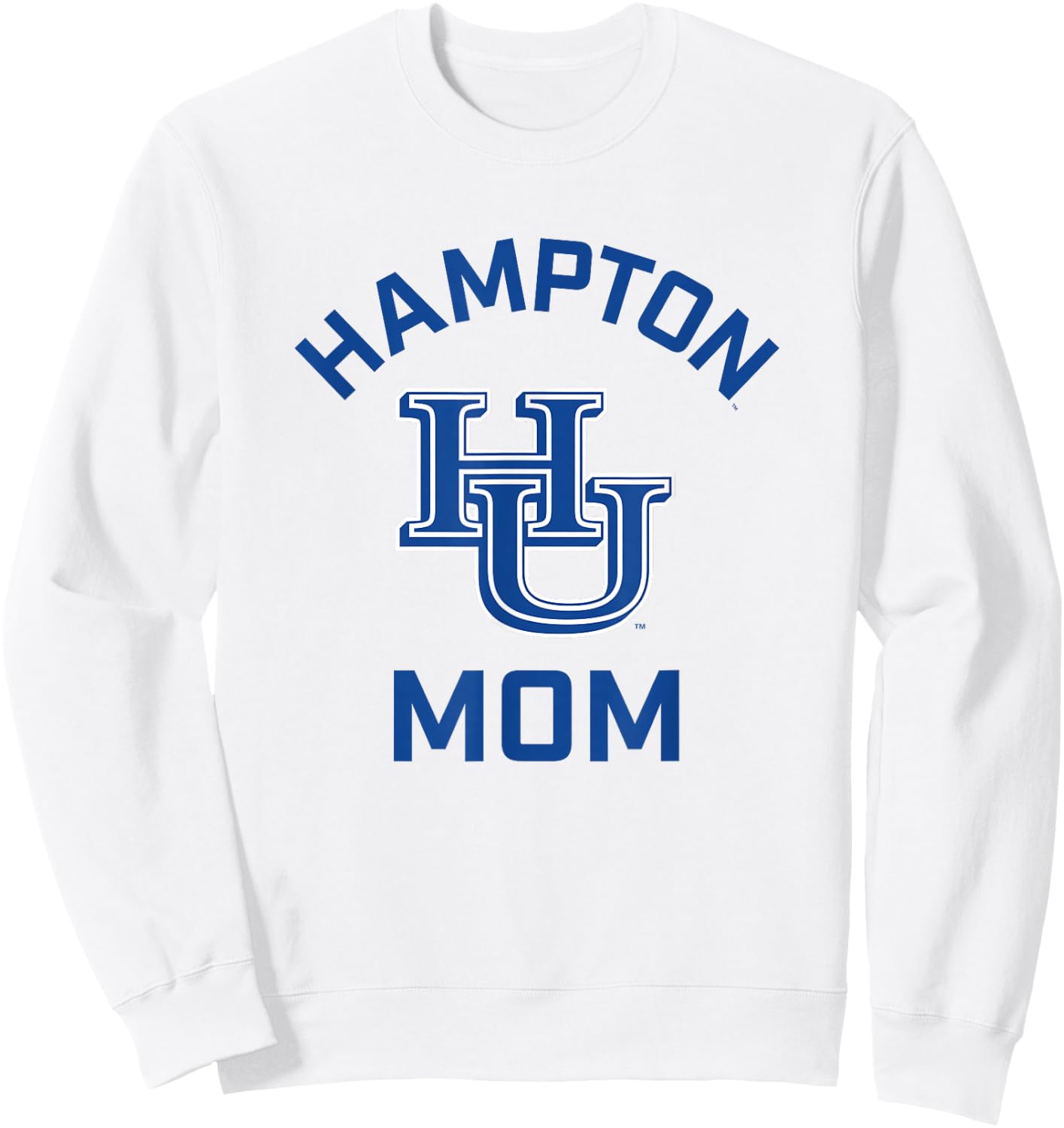 Hampton University Pirates Arched Mom Sweatshirt - Sweatshirt | White