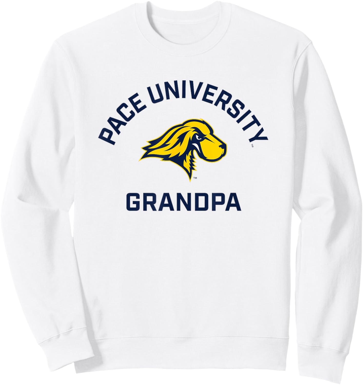 Pace University Setters Arched Grandpa Sweatshirt - Sweatshirt | White