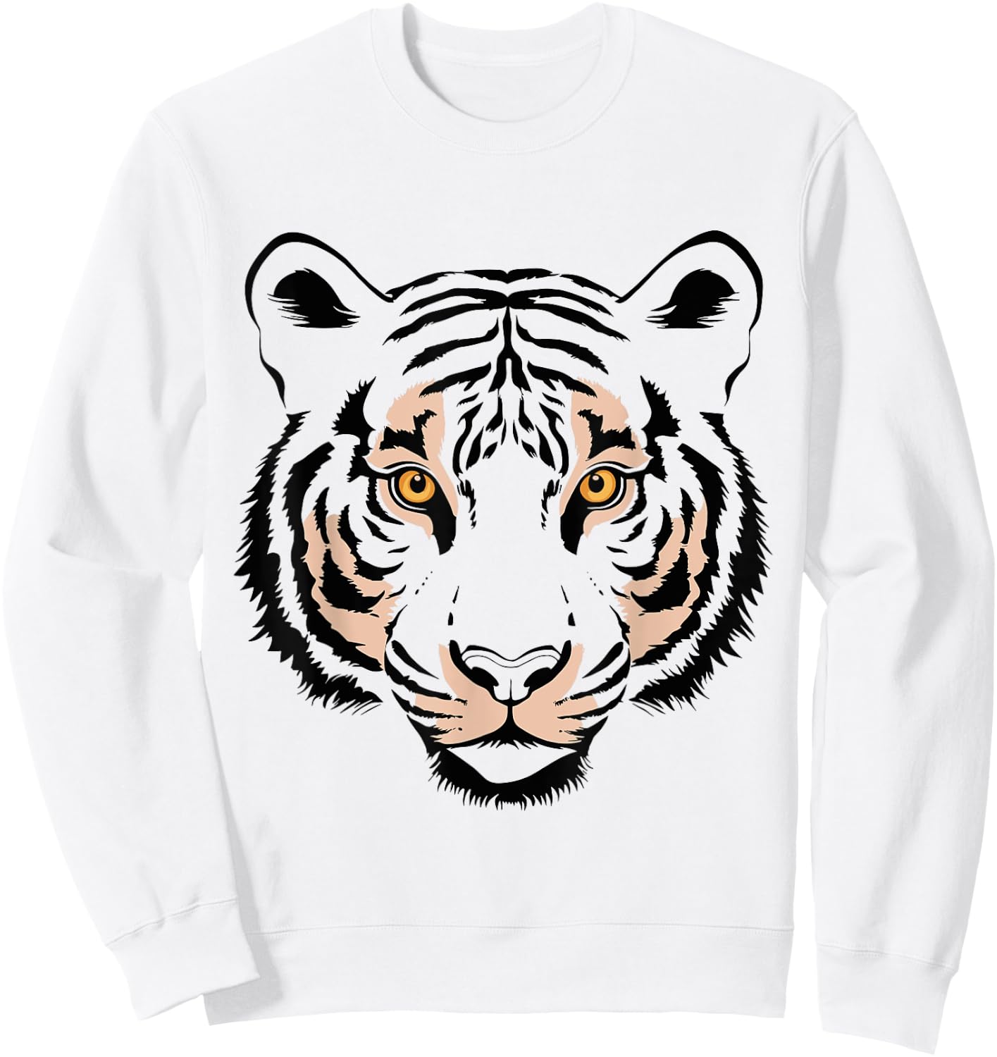 Orange Tiger Face Wild Animal Women Men Kids Tiger Head Sweatshirt - Sweatshirt | White