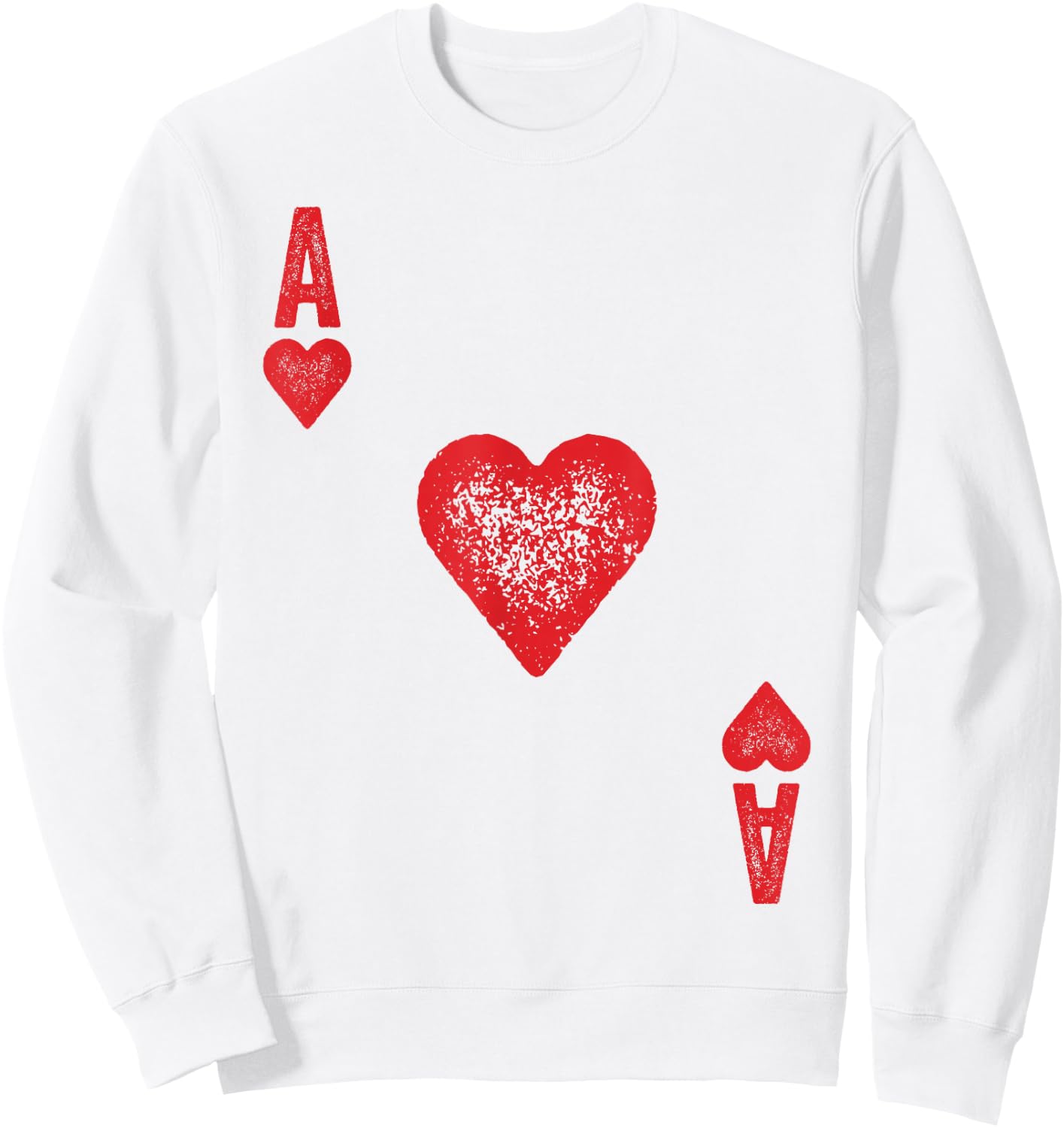 Ace of Hearts Shirt Adult Men Women Kids Card Costume Sweatshirt - Sweatshirt | White
