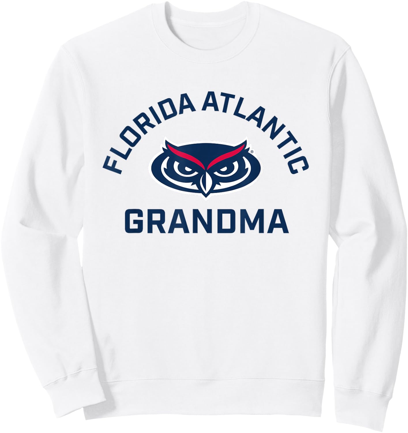 Florida Atlantic University FAU Owls Arched Grandma Sweatshirt - Sweatshirt | White