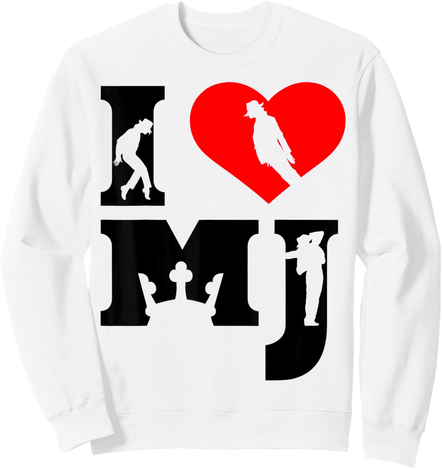 Vintage I Love MJ Shirt, I Heart MJ Retro Sweatshirt - Sweatshirt | White