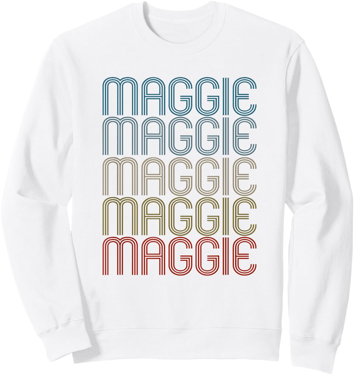 Maggie First Name Vintage Retro Sweatshirt - Sweatshirt | White
