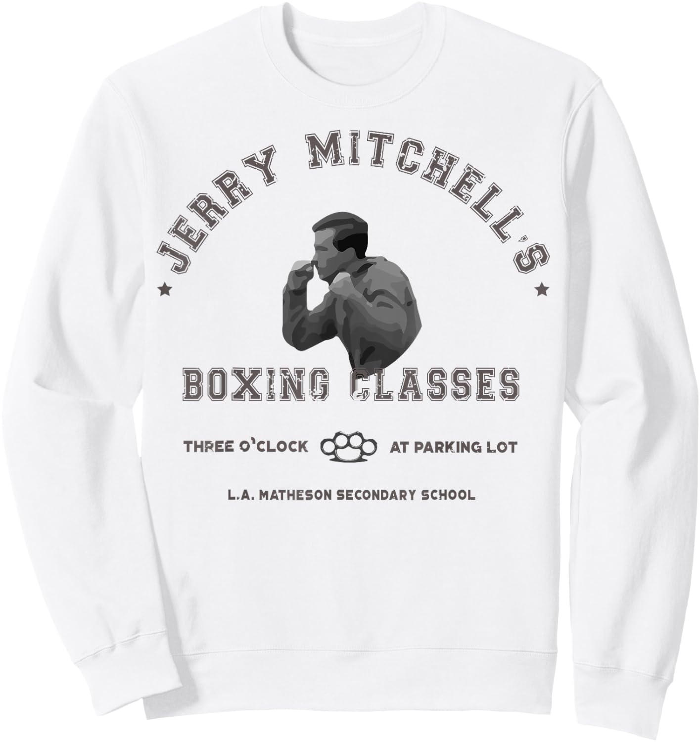 Three O'Clock Boxing Classes T Shirt, Cult Geek Fighter Sweatshirt - Sweatshirt | White