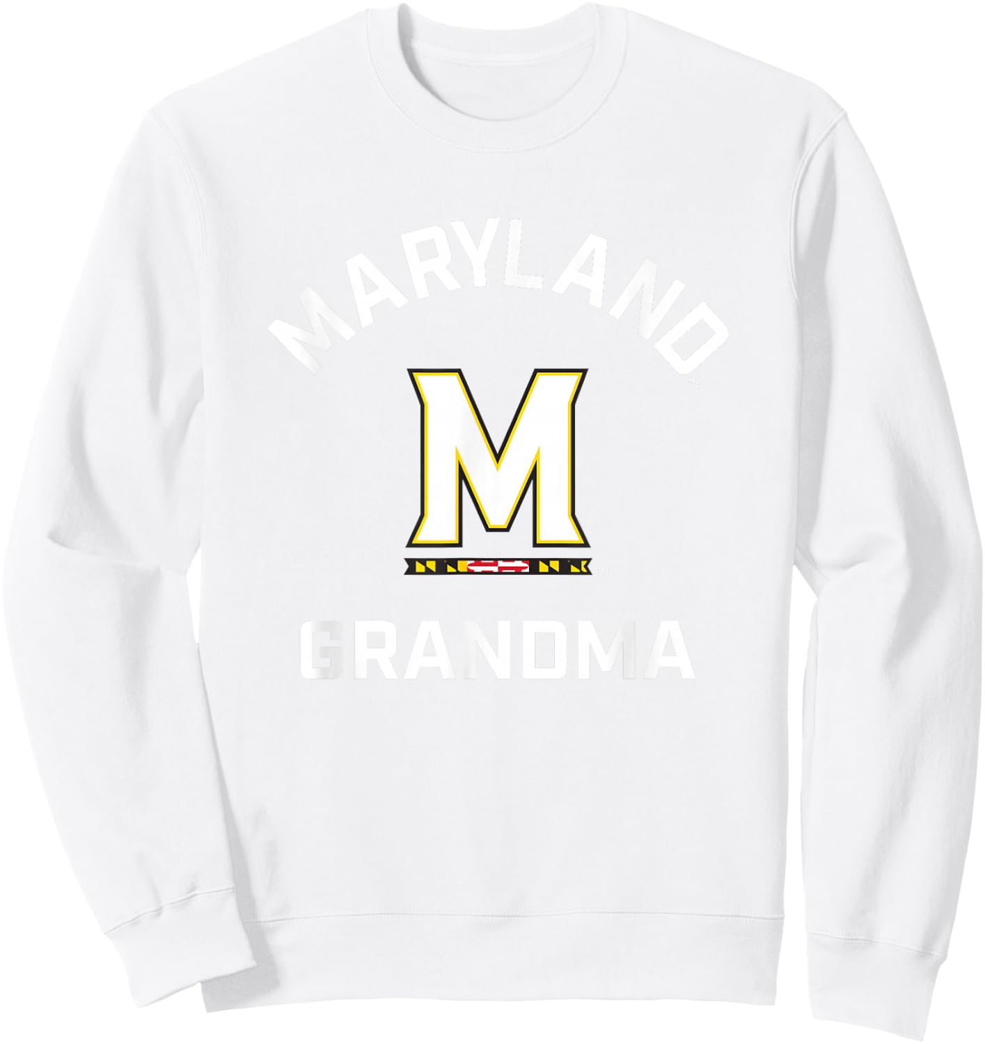 University of Maryland Terrapins Arched Grandma Sweatshirt - Sweatshirt | White
