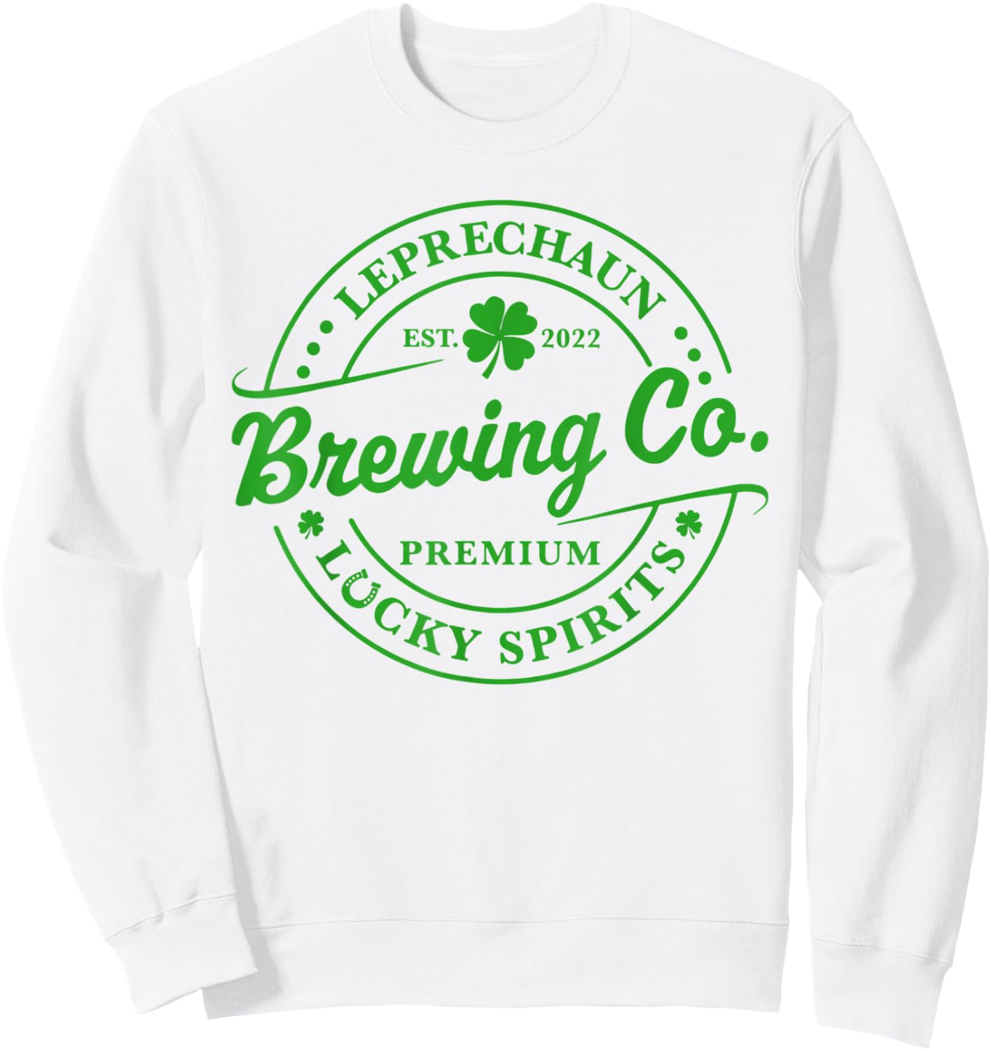 leprechaun brewing company shirt St Patricks Brewing Lucky Sweatshirt - Sweatshirt | White