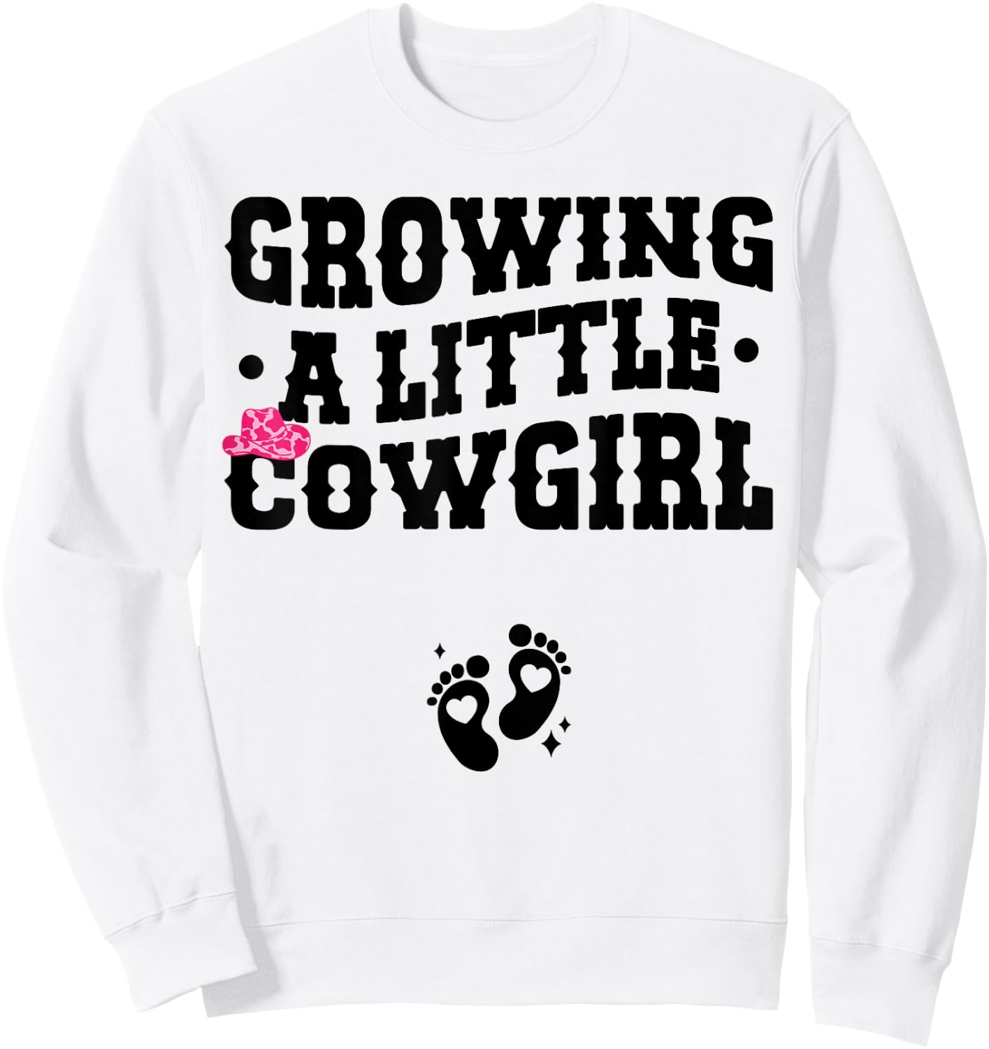 Growing a Little Cowgirl - Country Pregnancy Announcement Sweatshirt - Sweatshirt | White