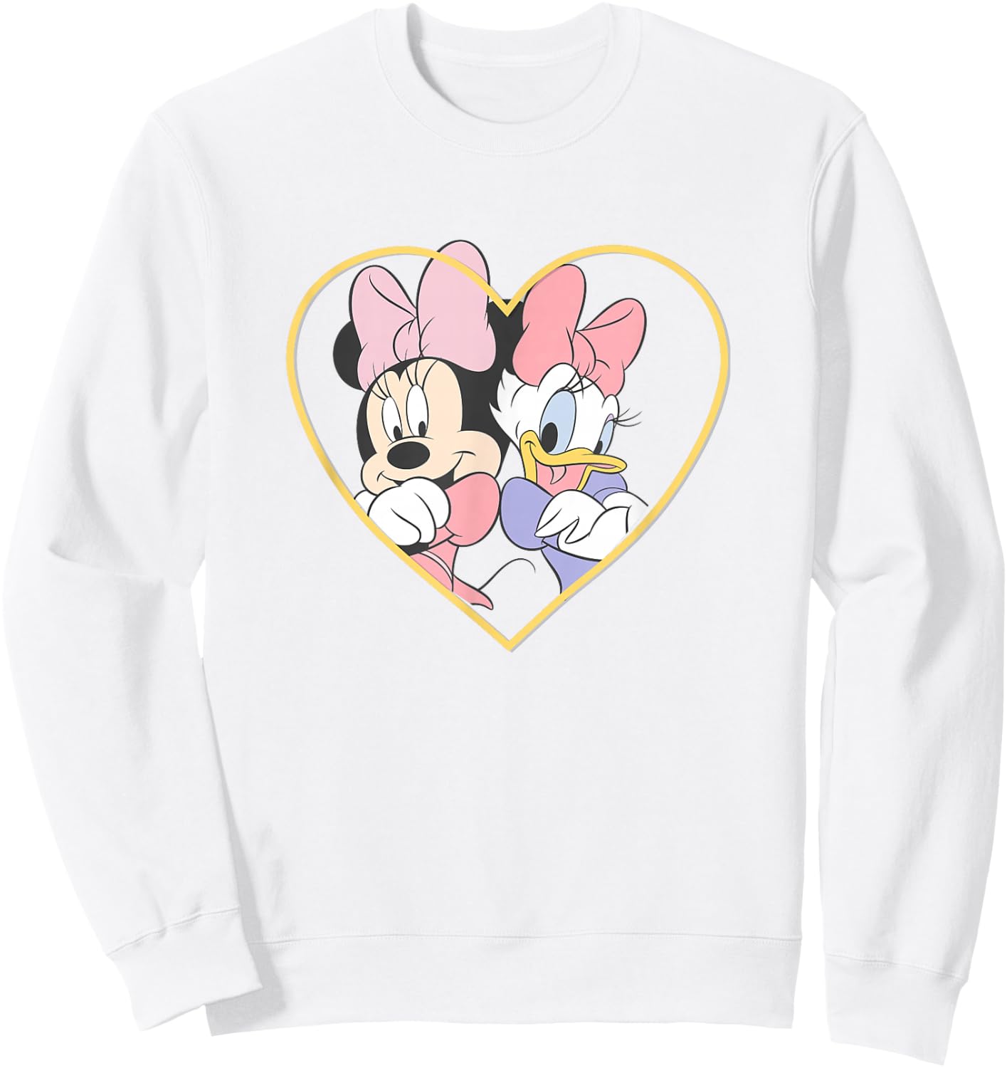 Disney Mickey and Friends Minnie Daisy Friendship Heart Logo Sweatshirt - Sweatshirt | White