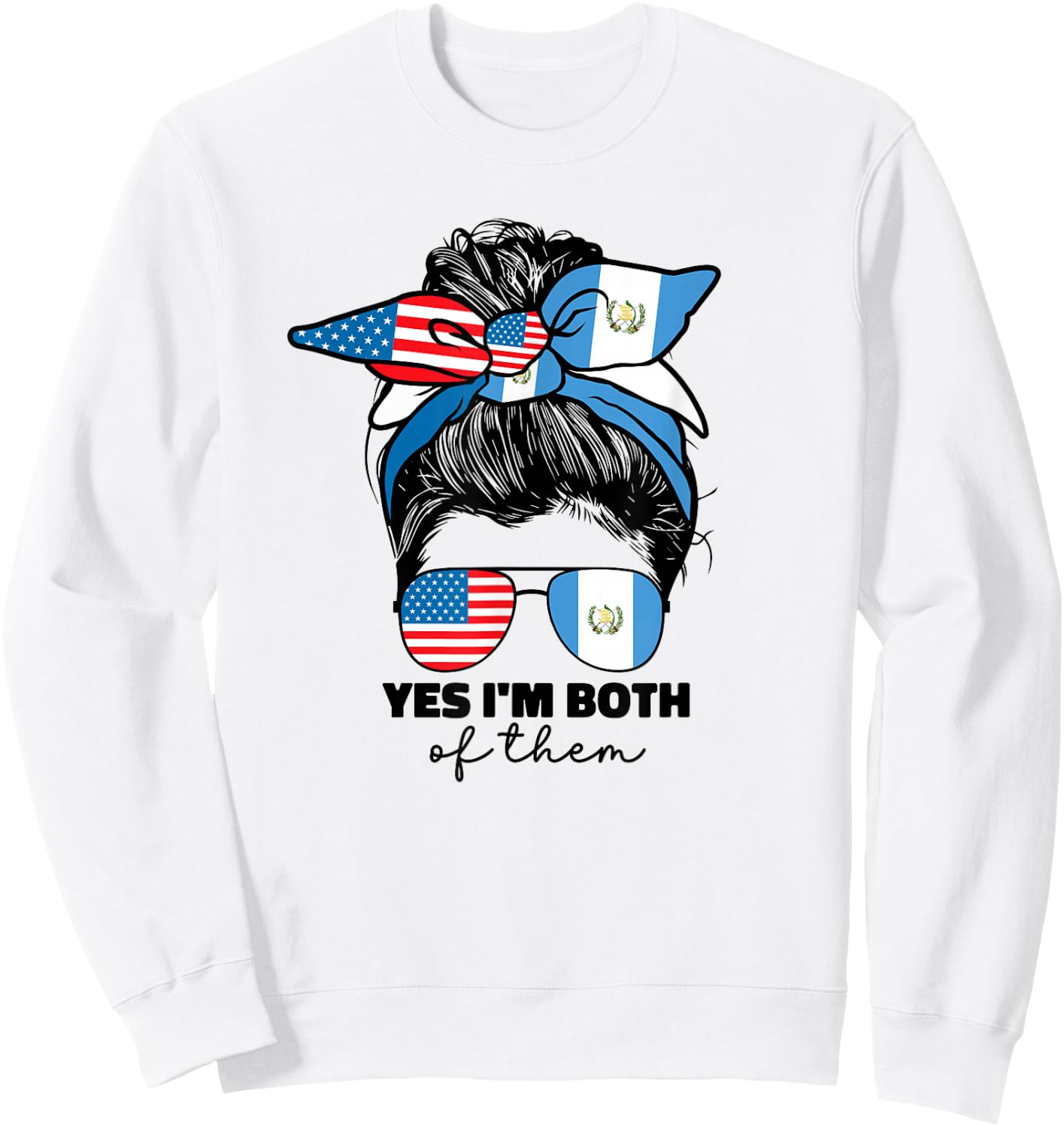 Half Guatemalan And American Guatemala Usa Flag Girl Women Sweatshirt - Sweatshirt | White